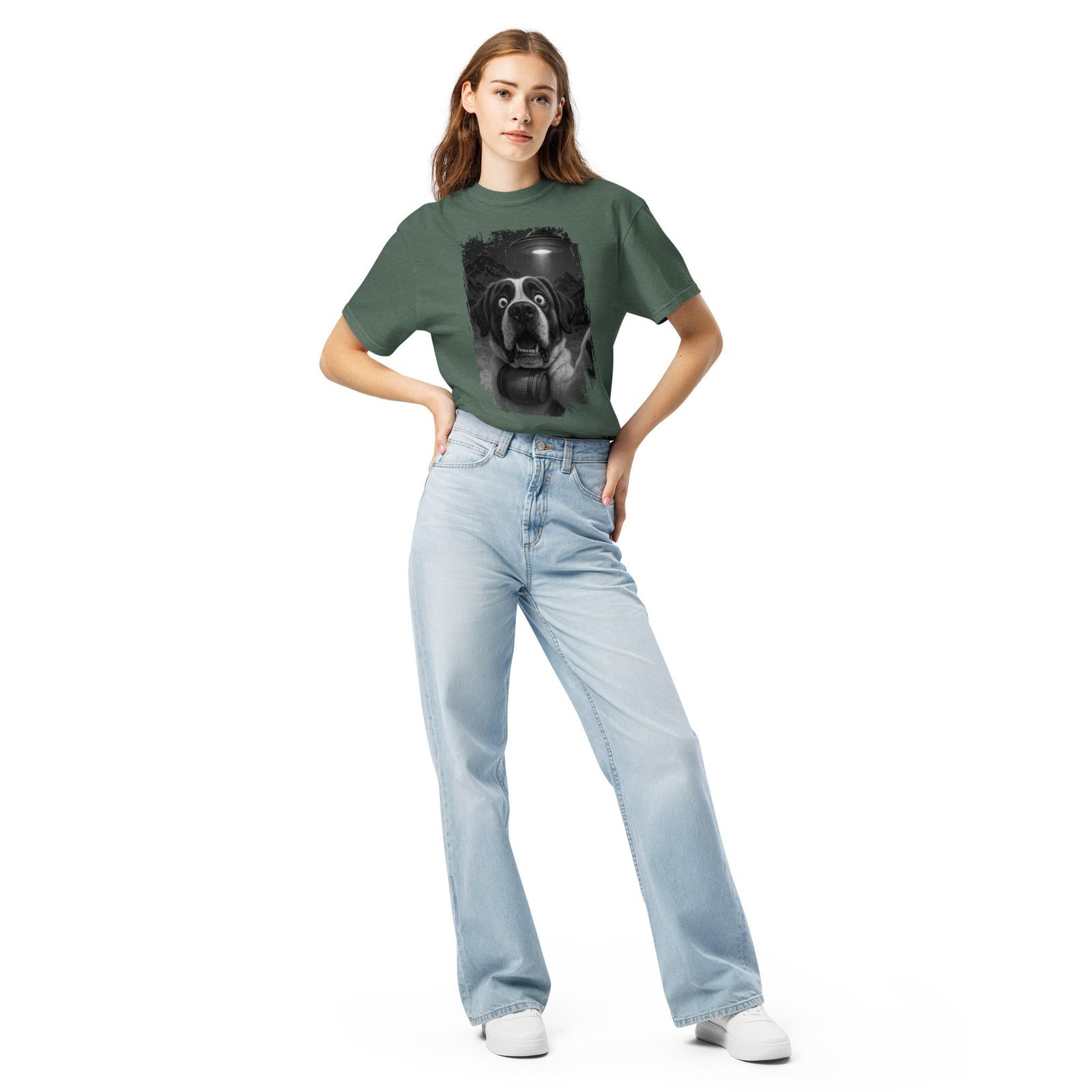 UFO Mountain Scaredy St Bernard T-Shirt - Lucy + Norman
