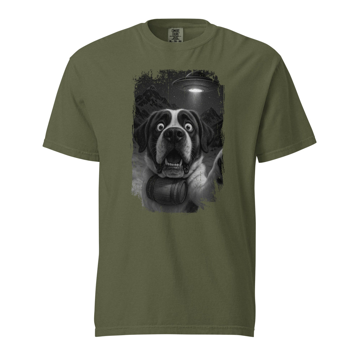 UFO Mountain Scaredy St Bernard T-Shirt - Lucy + Norman