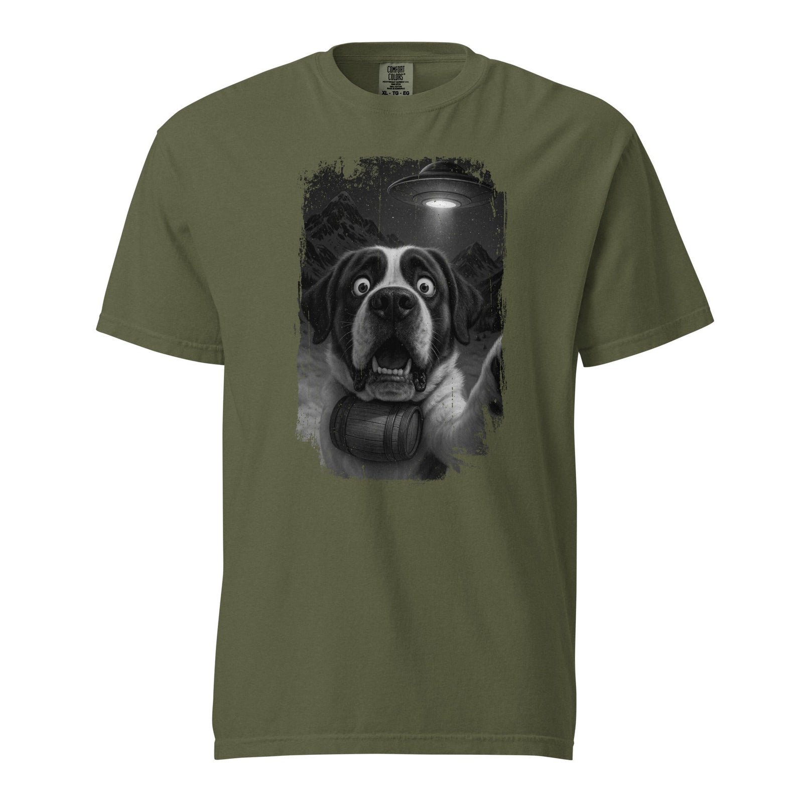 UFO Mountain Scaredy St Bernard T-Shirt - Lucy + Norman