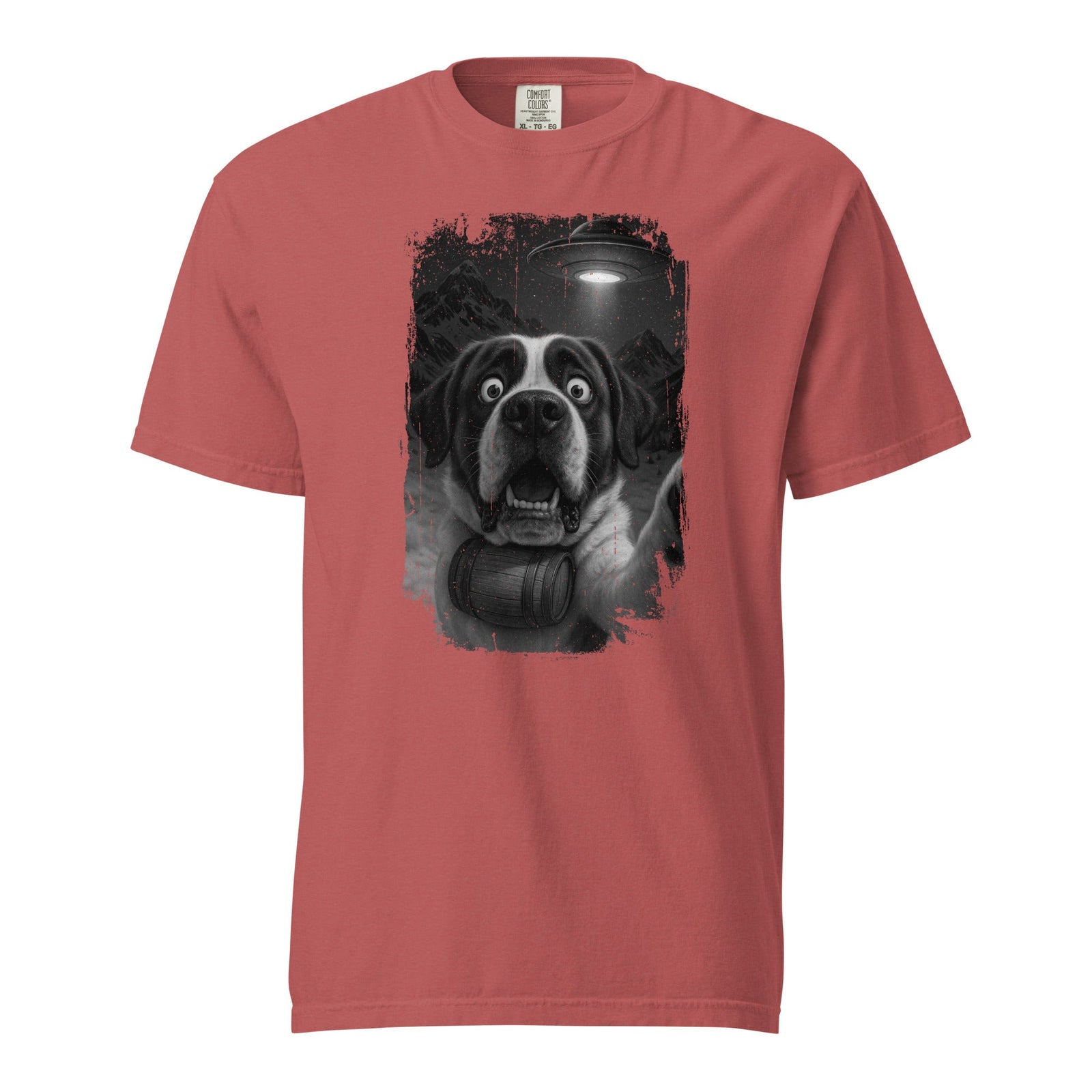 UFO Mountain Scaredy St Bernard T-Shirt - Lucy + Norman