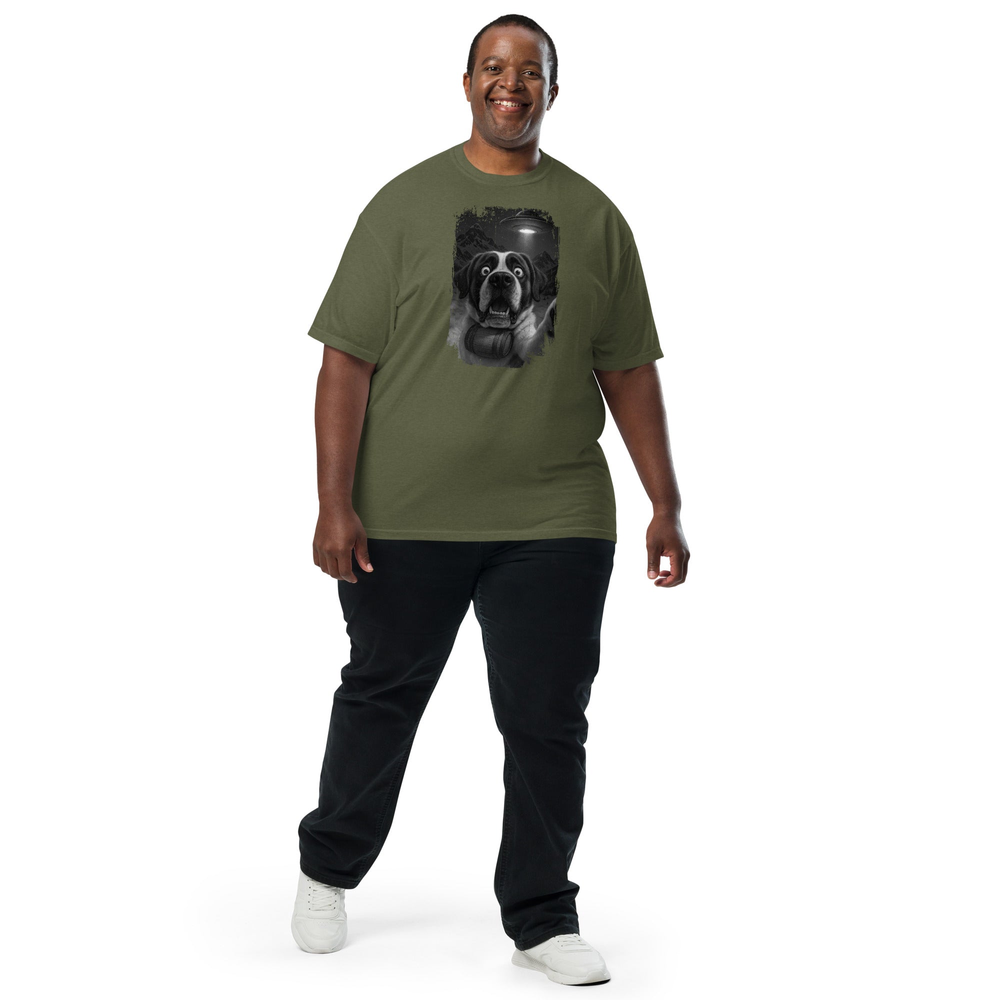 UFO Mountain Scaredy St Bernard T-Shirt - Lucy + Norman