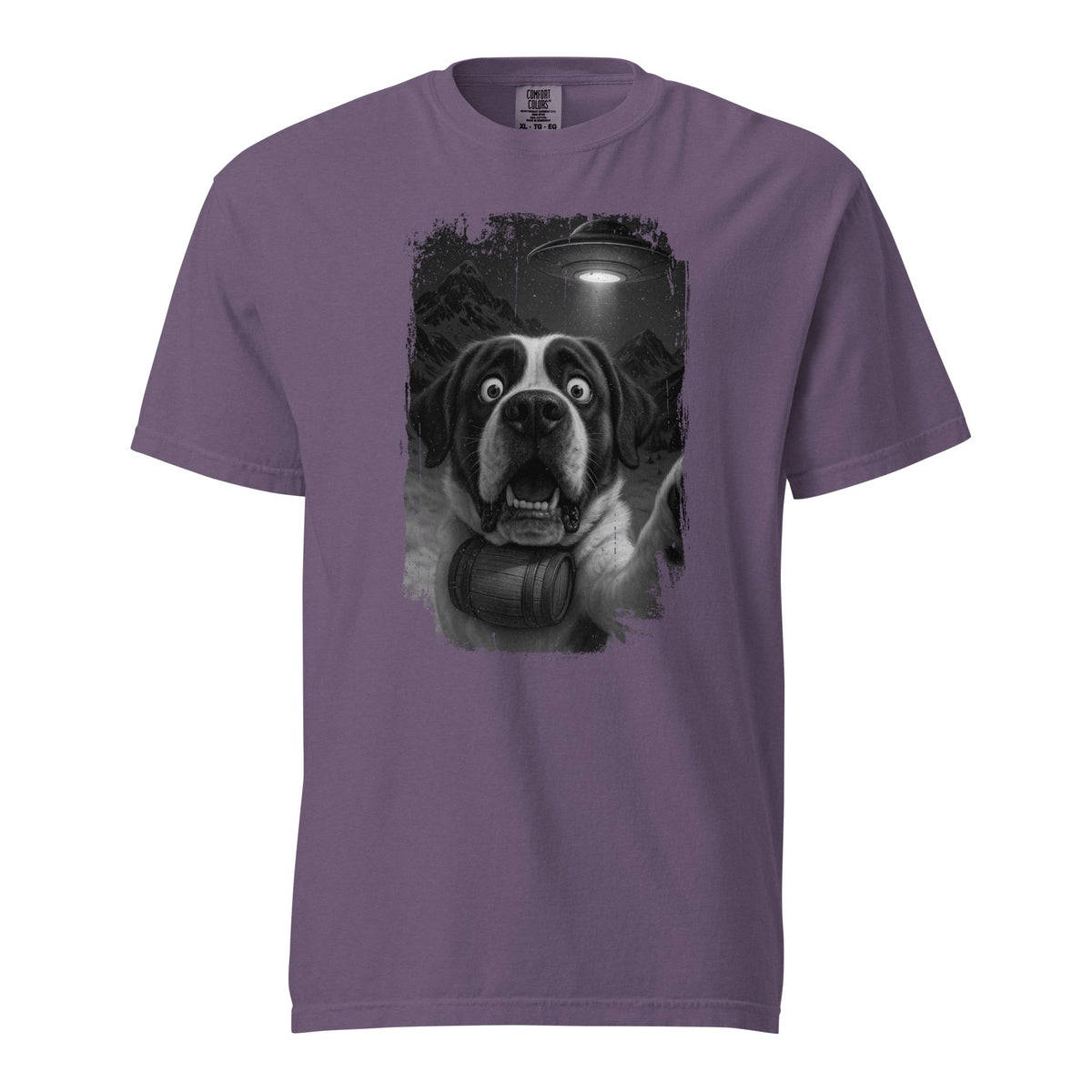 UFO Mountain Scaredy St Bernard T-Shirt - Lucy + Norman