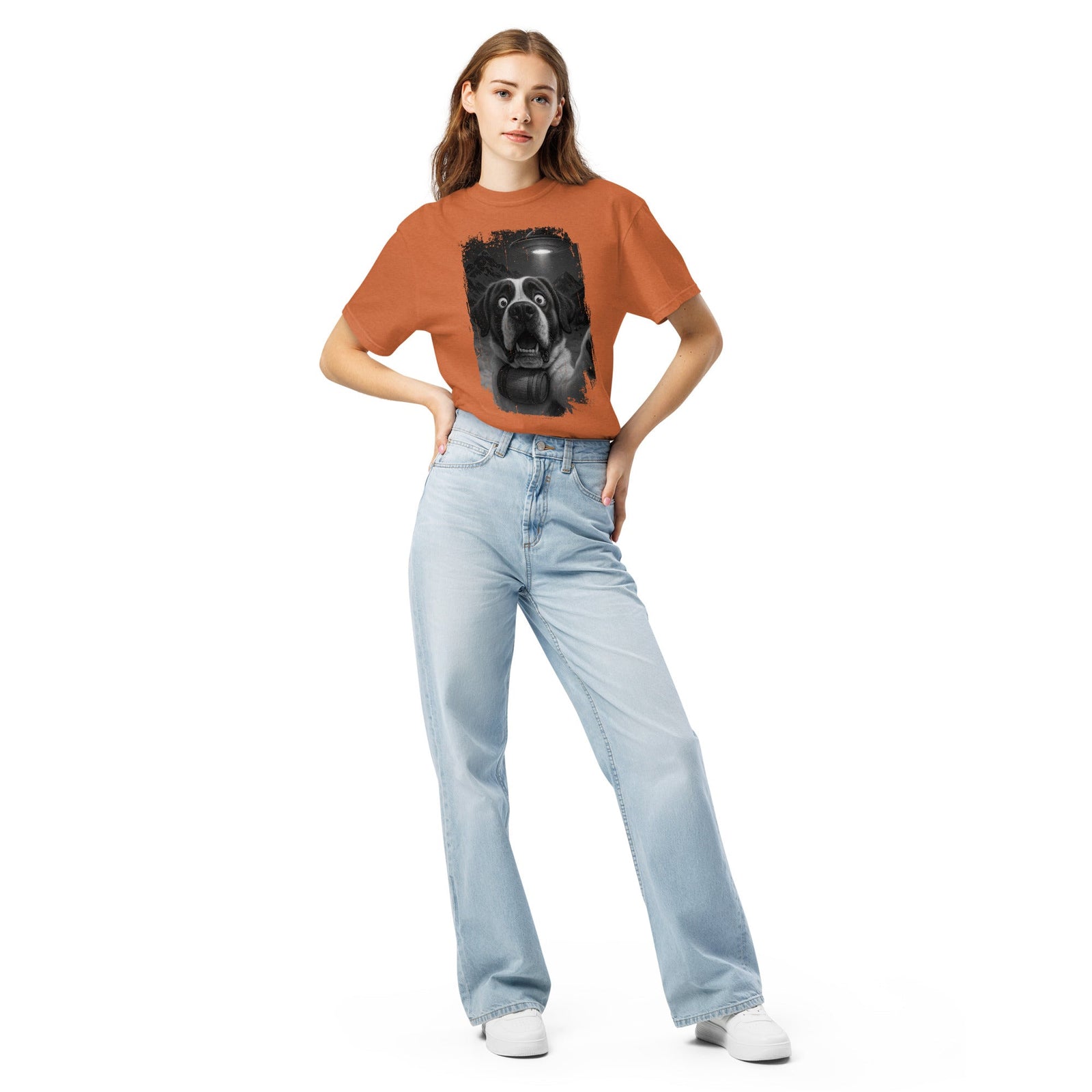 UFO Mountain Scaredy St Bernard T-Shirt - Lucy + Norman