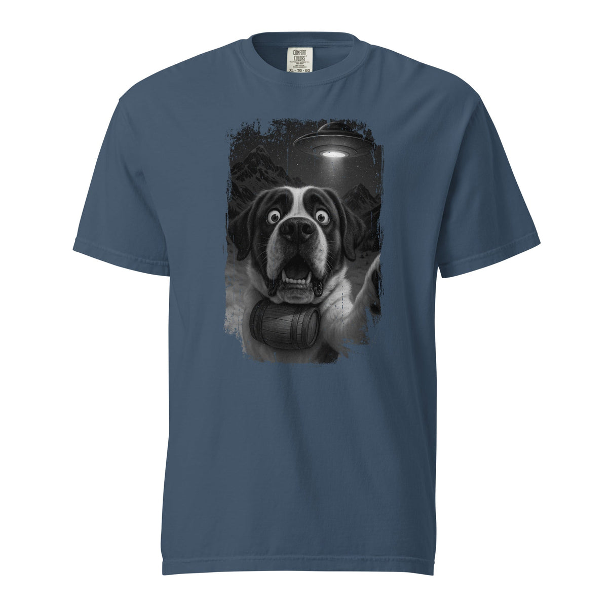 UFO Mountain Scaredy St Bernard T-Shirt - Lucy + Norman