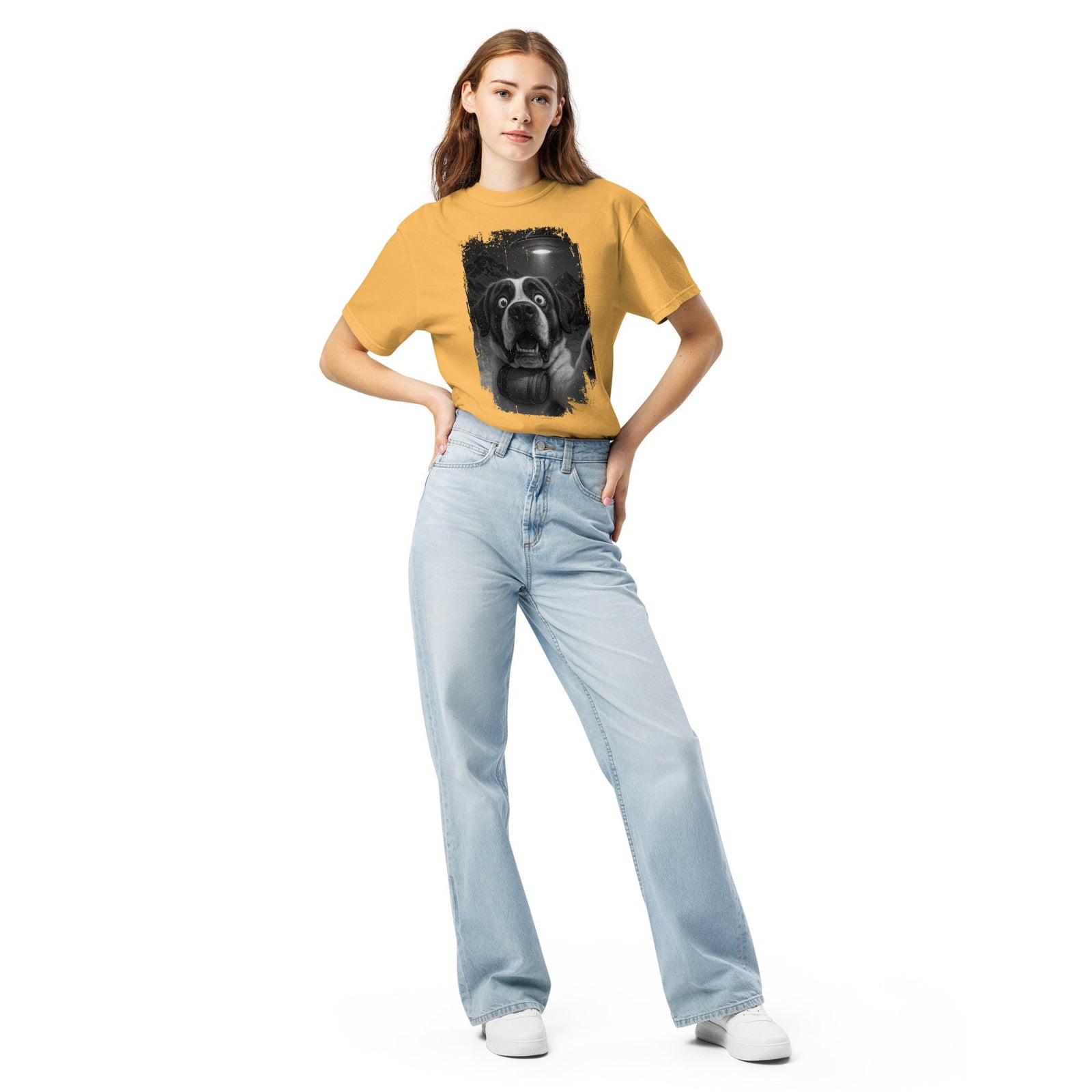 UFO Mountain Scaredy St Bernard T-Shirt - Lucy + Norman