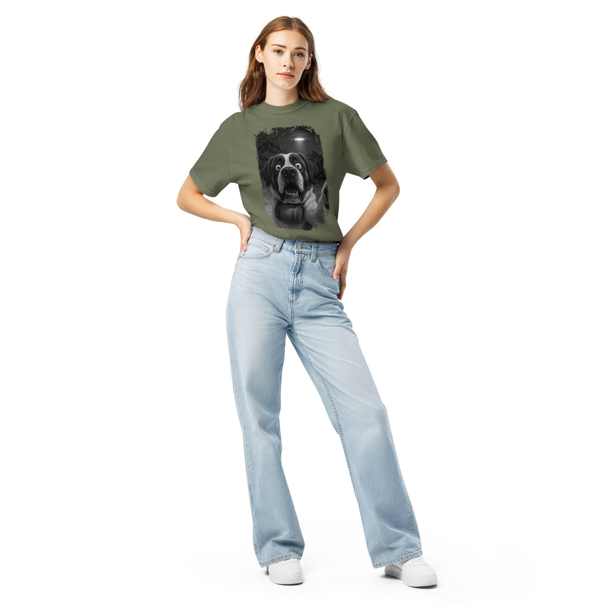 UFO Mountain Scaredy St Bernard T-Shirt - Lucy + Norman