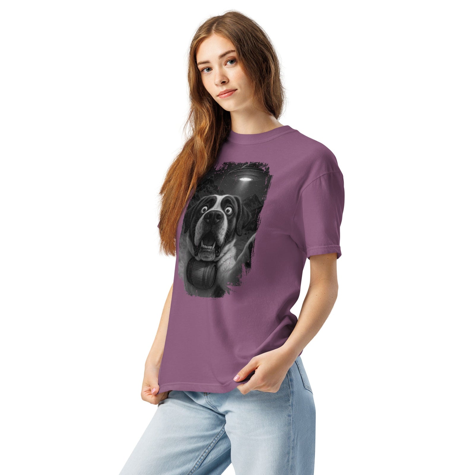 UFO Mountain Scaredy St Bernard T-Shirt - Lucy + Norman