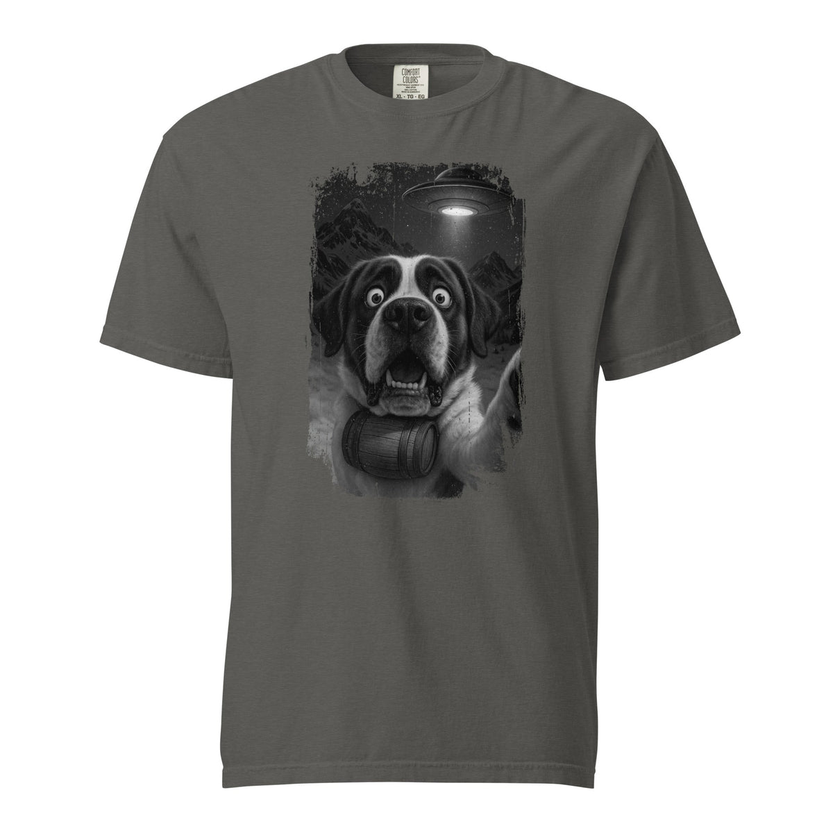 UFO Mountain Scaredy St Bernard T-Shirt - Lucy + Norman