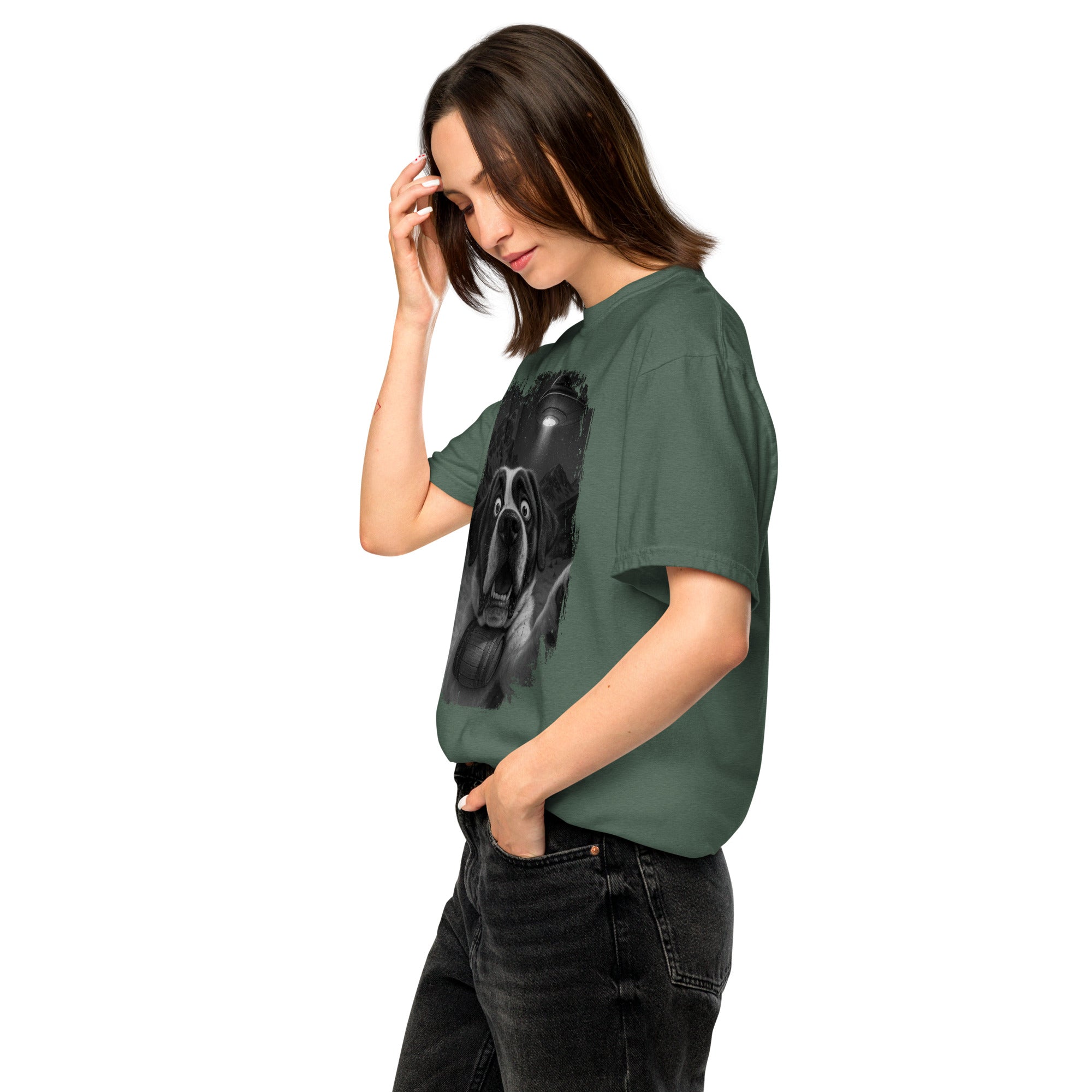 UFO Mountain Scaredy St Bernard T-Shirt - Lucy + Norman