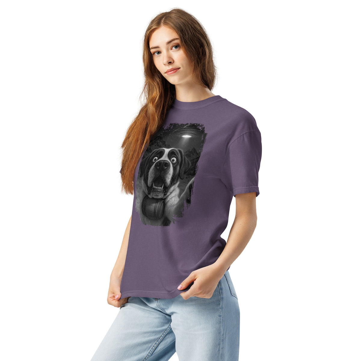 UFO Mountain Scaredy St Bernard T-Shirt - Lucy + Norman