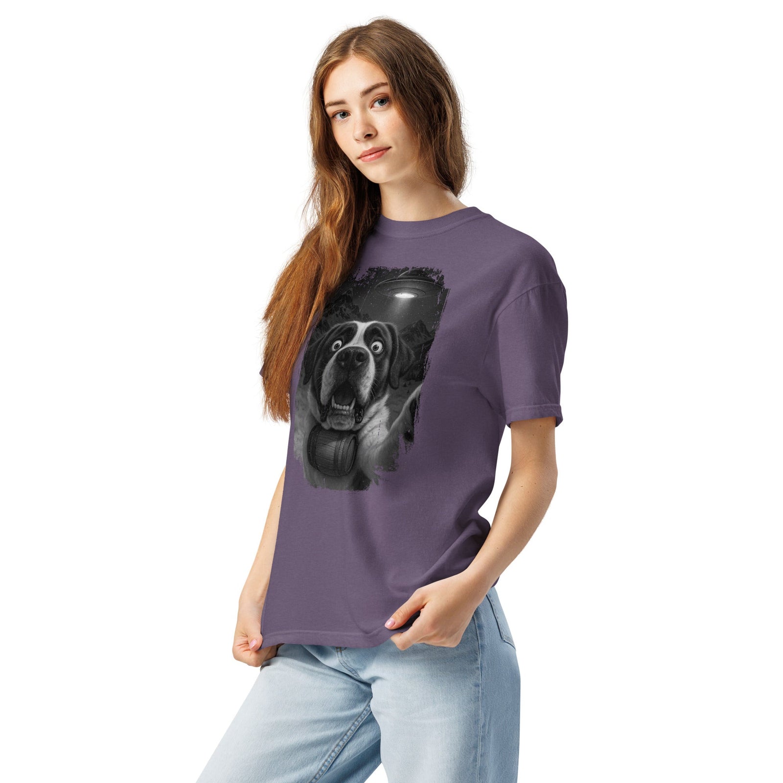 UFO Mountain Scaredy St Bernard T-Shirt - Lucy + Norman