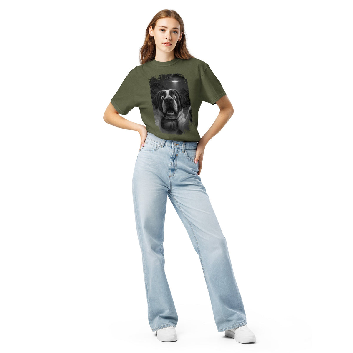 UFO Mountain Scaredy St Bernard T-Shirt - Lucy + Norman