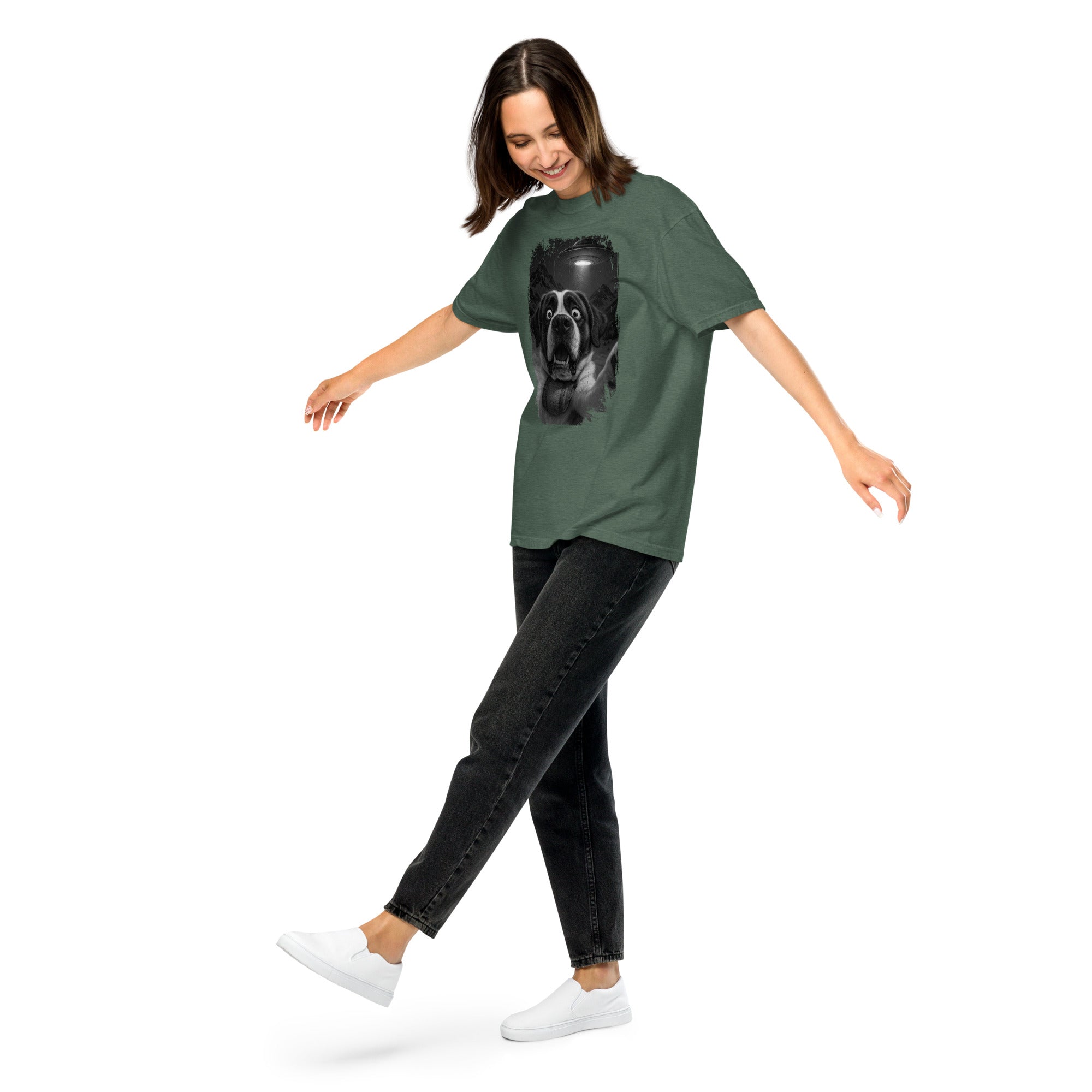 UFO Mountain Scaredy St Bernard T-Shirt - Lucy + Norman