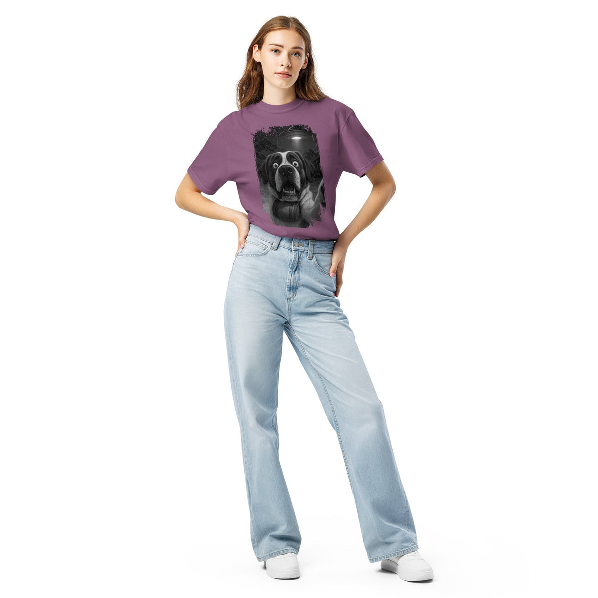 UFO Mountain Scaredy St Bernard T-Shirt - Lucy + Norman