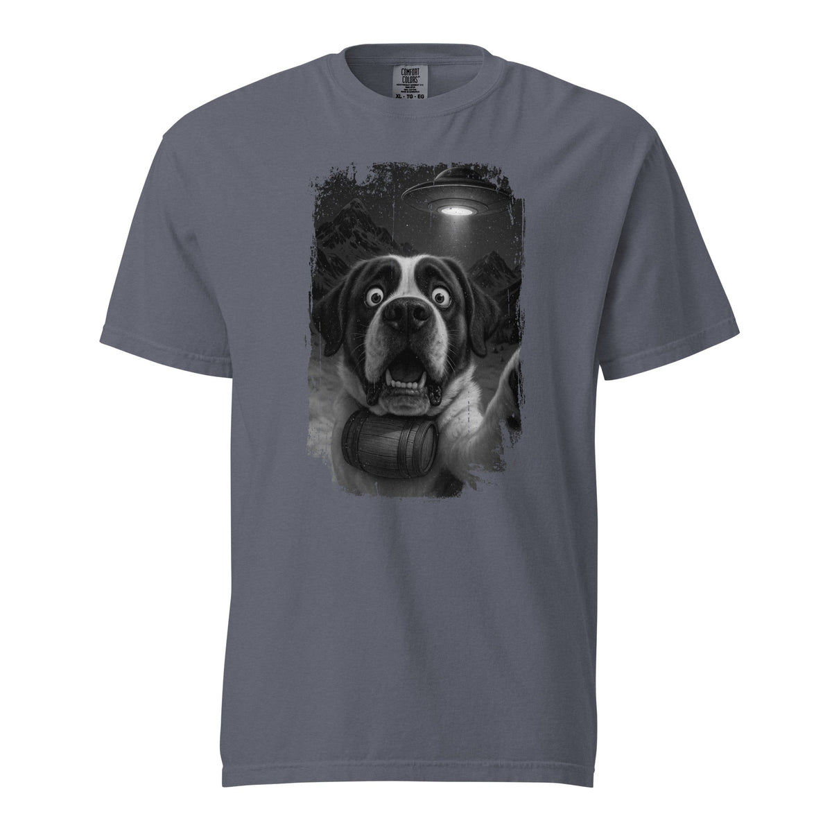 UFO Mountain Scaredy St Bernard T-Shirt - Lucy + Norman