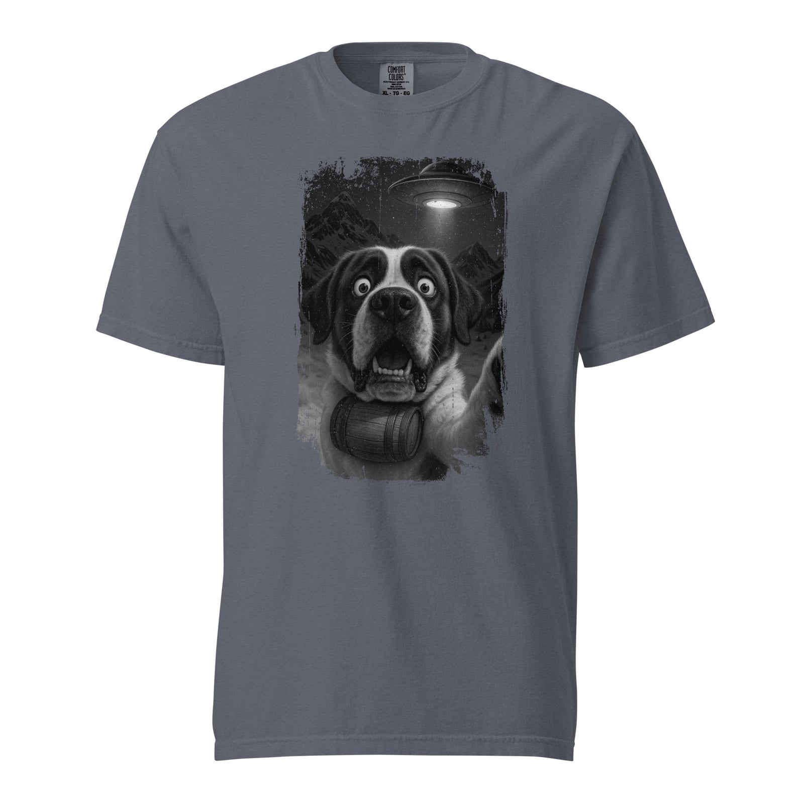 UFO Mountain Scaredy St Bernard T-Shirt - Lucy + Norman