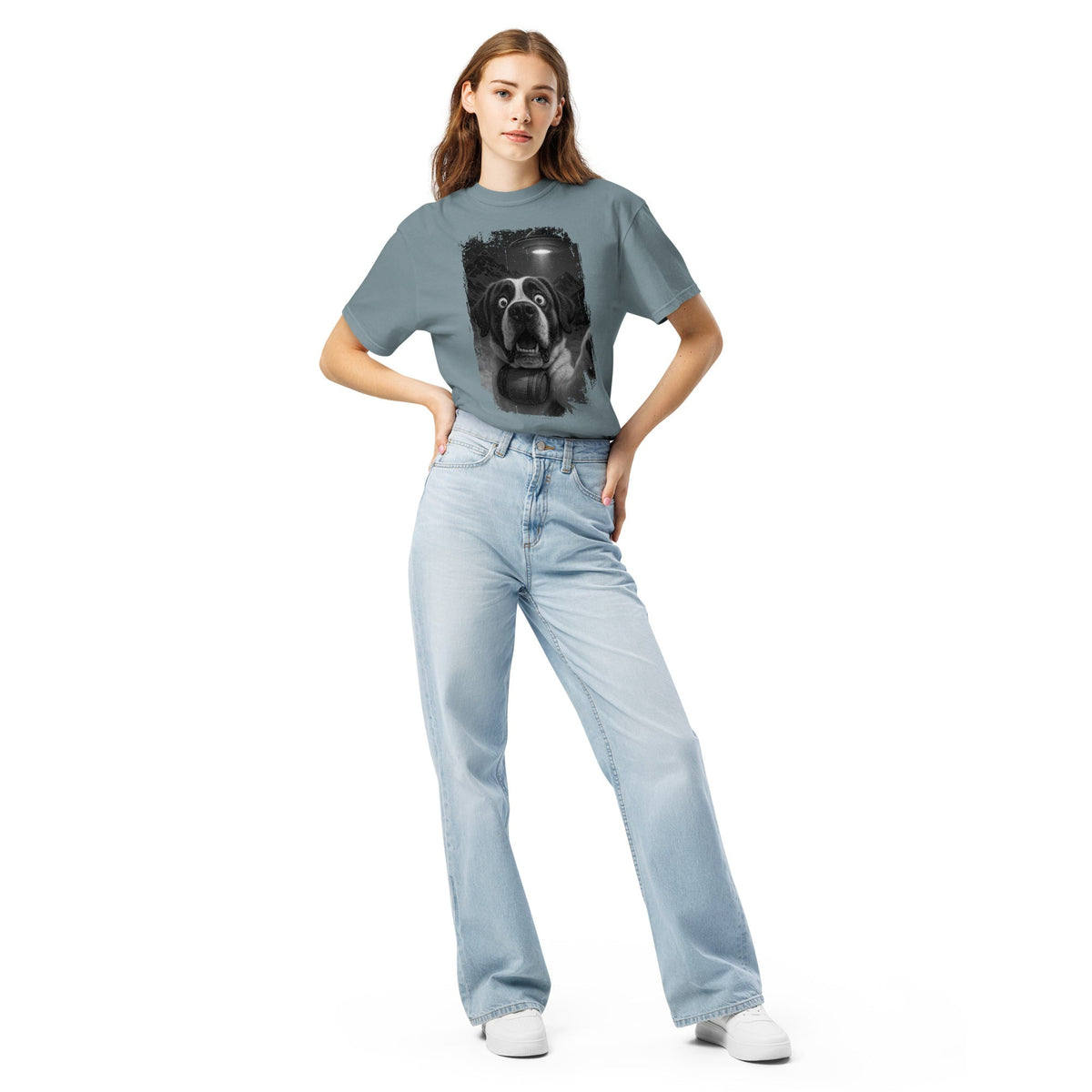 UFO Mountain Scaredy St Bernard T-Shirt - Lucy + Norman