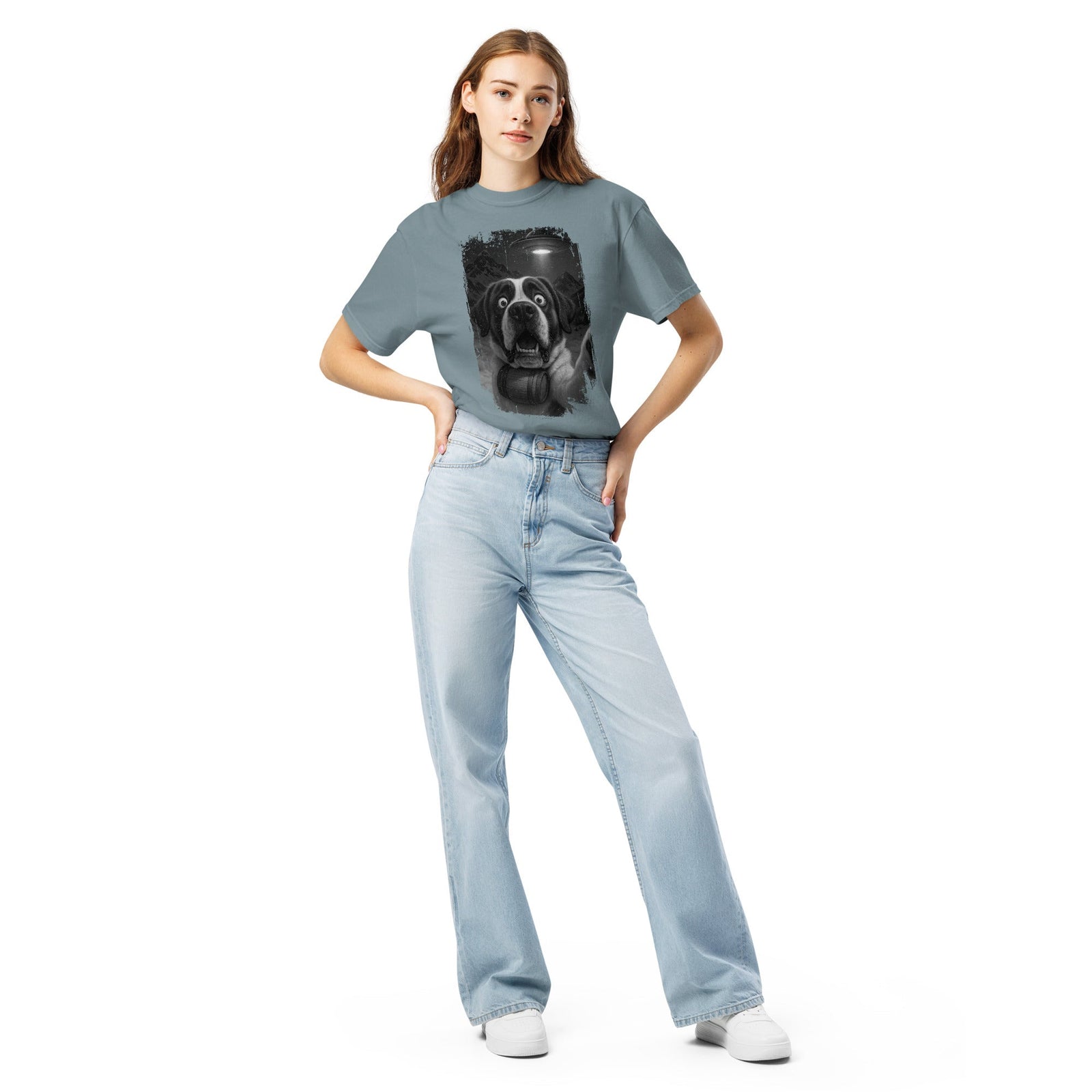 UFO Mountain Scaredy St Bernard T-Shirt - Lucy + Norman