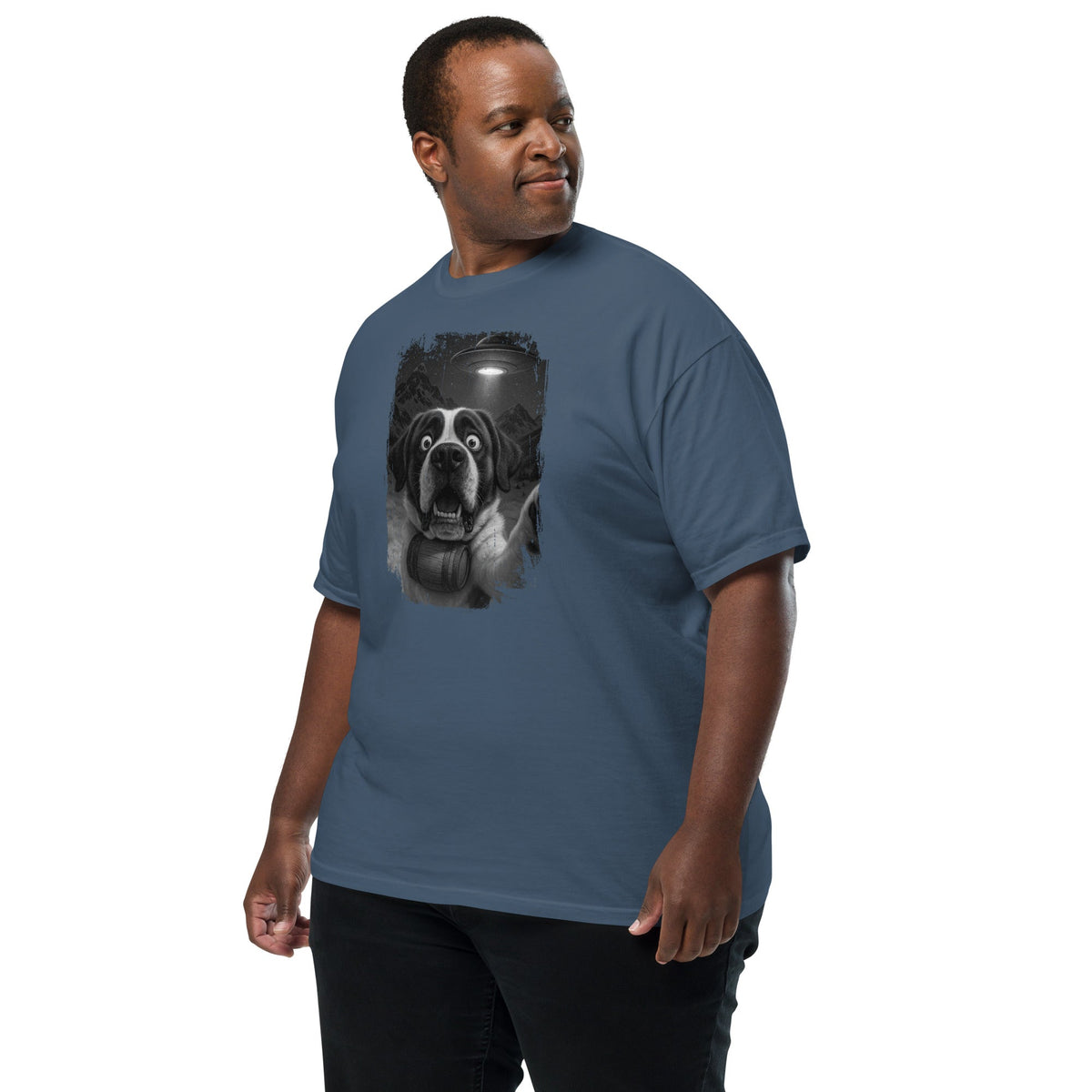 UFO Mountain Scaredy St Bernard T-Shirt - Lucy + Norman