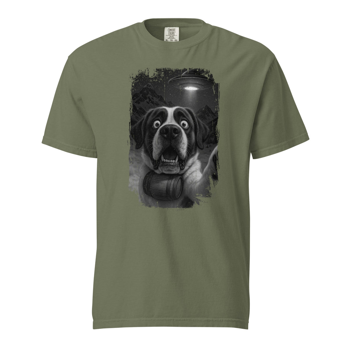 UFO Mountain Scaredy St Bernard T-Shirt - Lucy + Norman