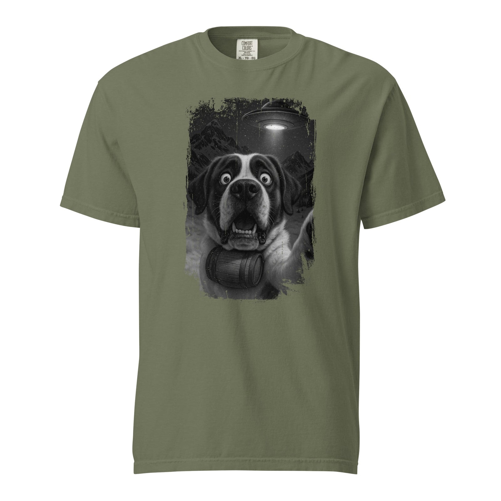 UFO Mountain Scaredy St Bernard T-Shirt - Lucy + Norman
