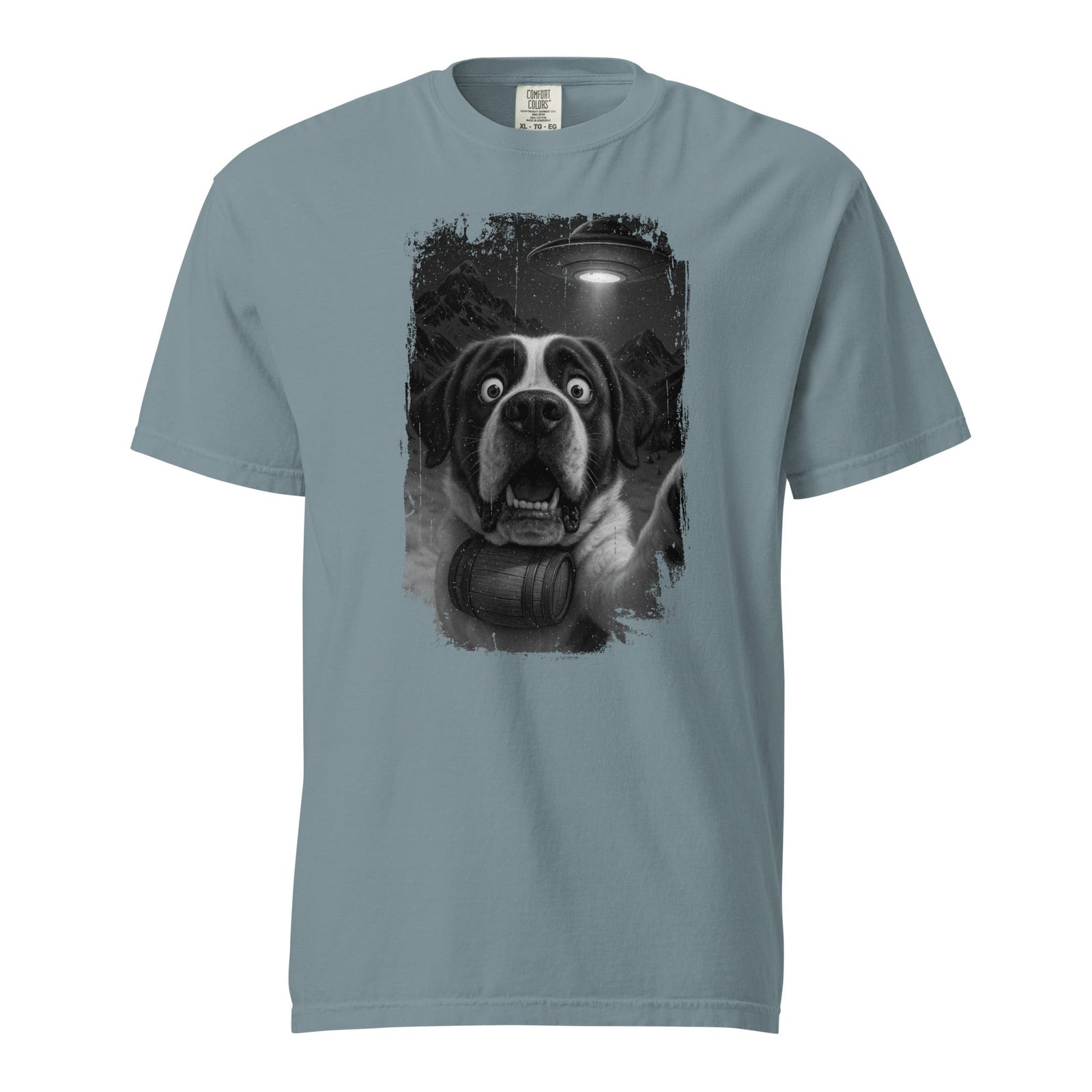 UFO Mountain Scaredy St Bernard T-Shirt - Lucy + Norman