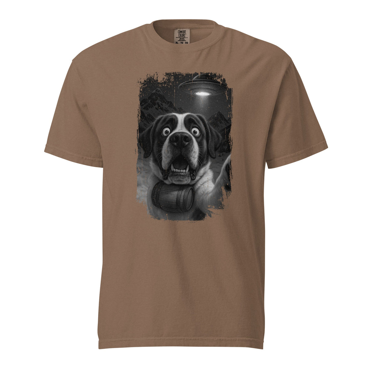 UFO Mountain Scaredy St Bernard T-Shirt - Lucy + Norman