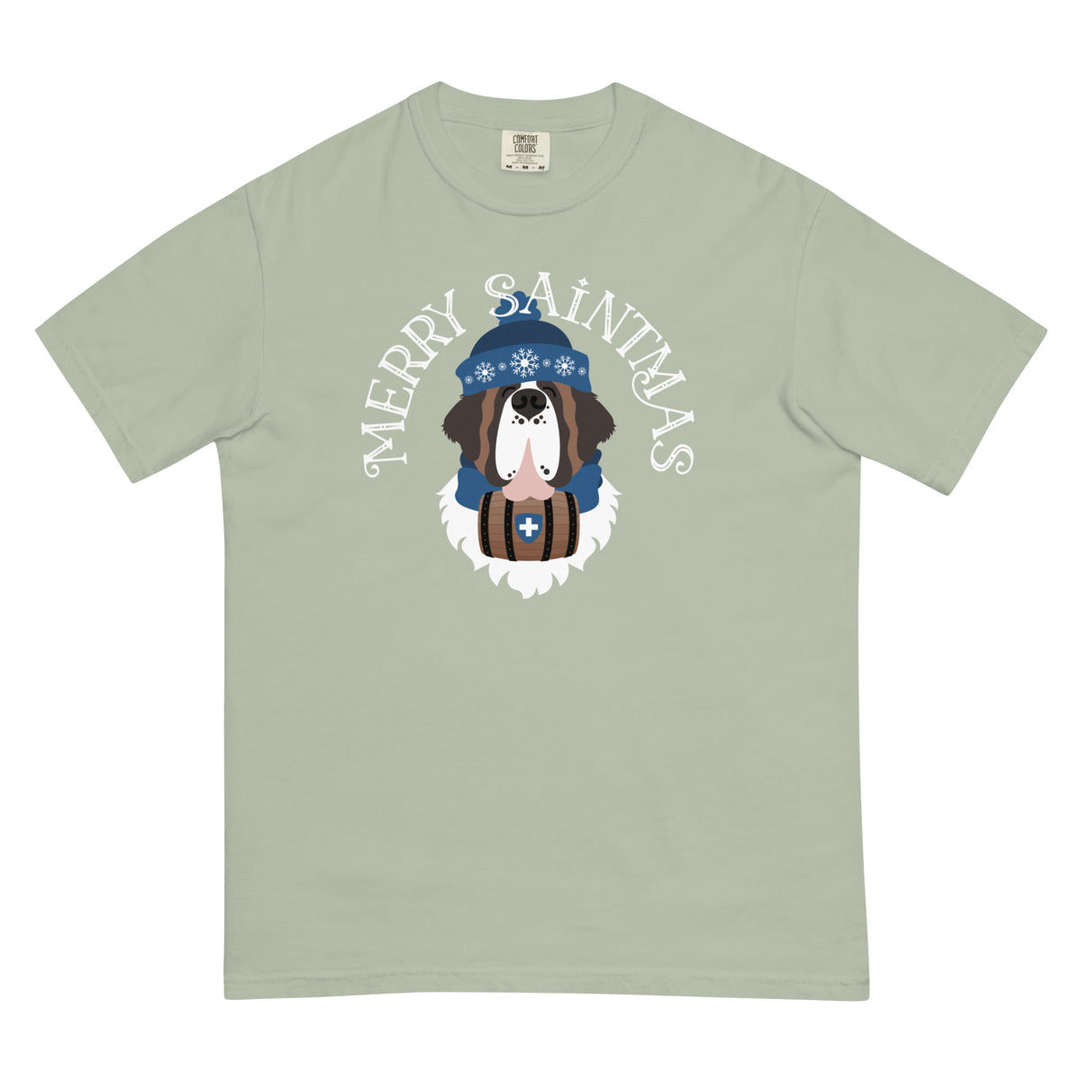 Merry Saintmas Blue Heavyweight Comfort Colors T-Shirt - Lucy + Norman