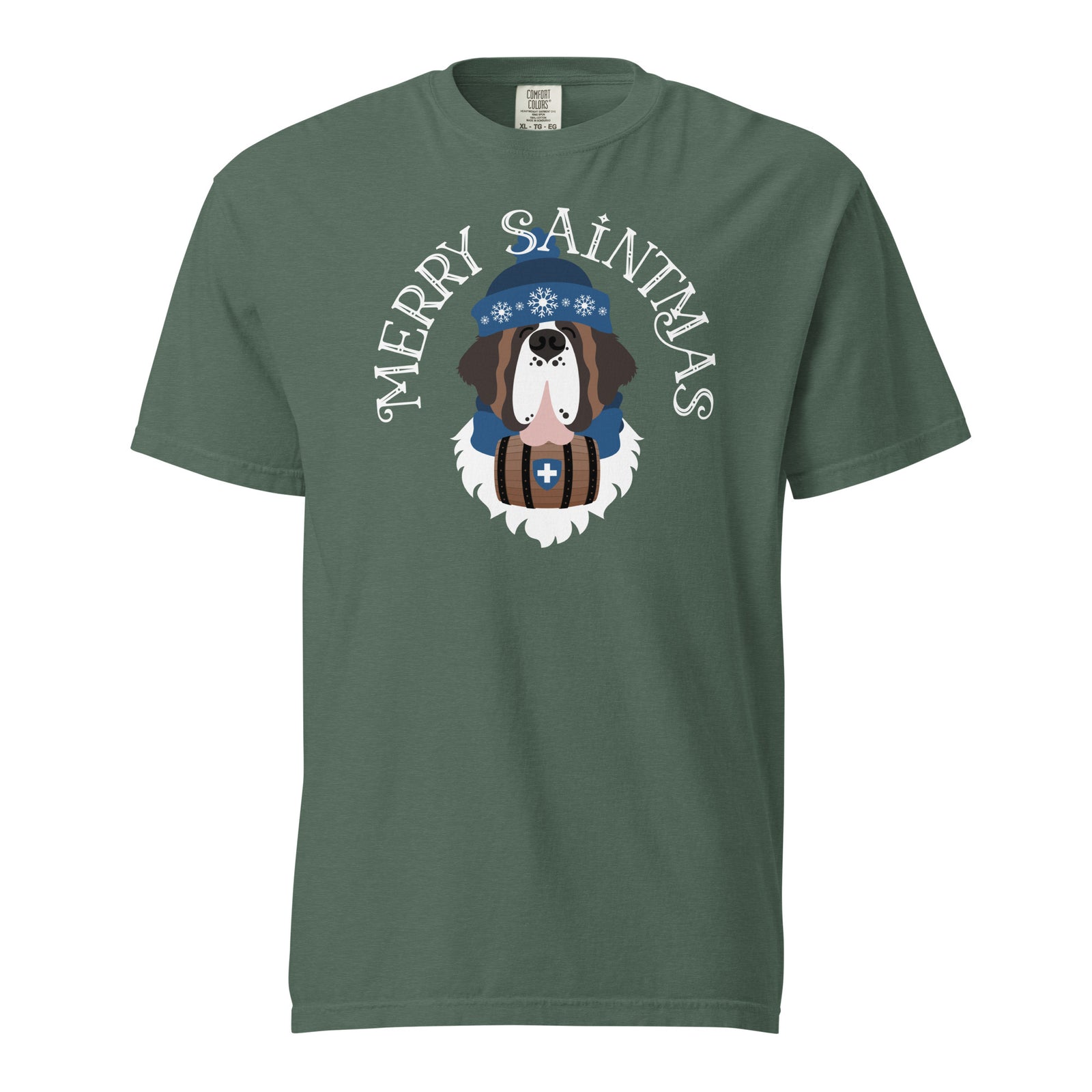 Merry Saintmas Blue Heavyweight Comfort Colors T-Shirt - Lucy + Norman