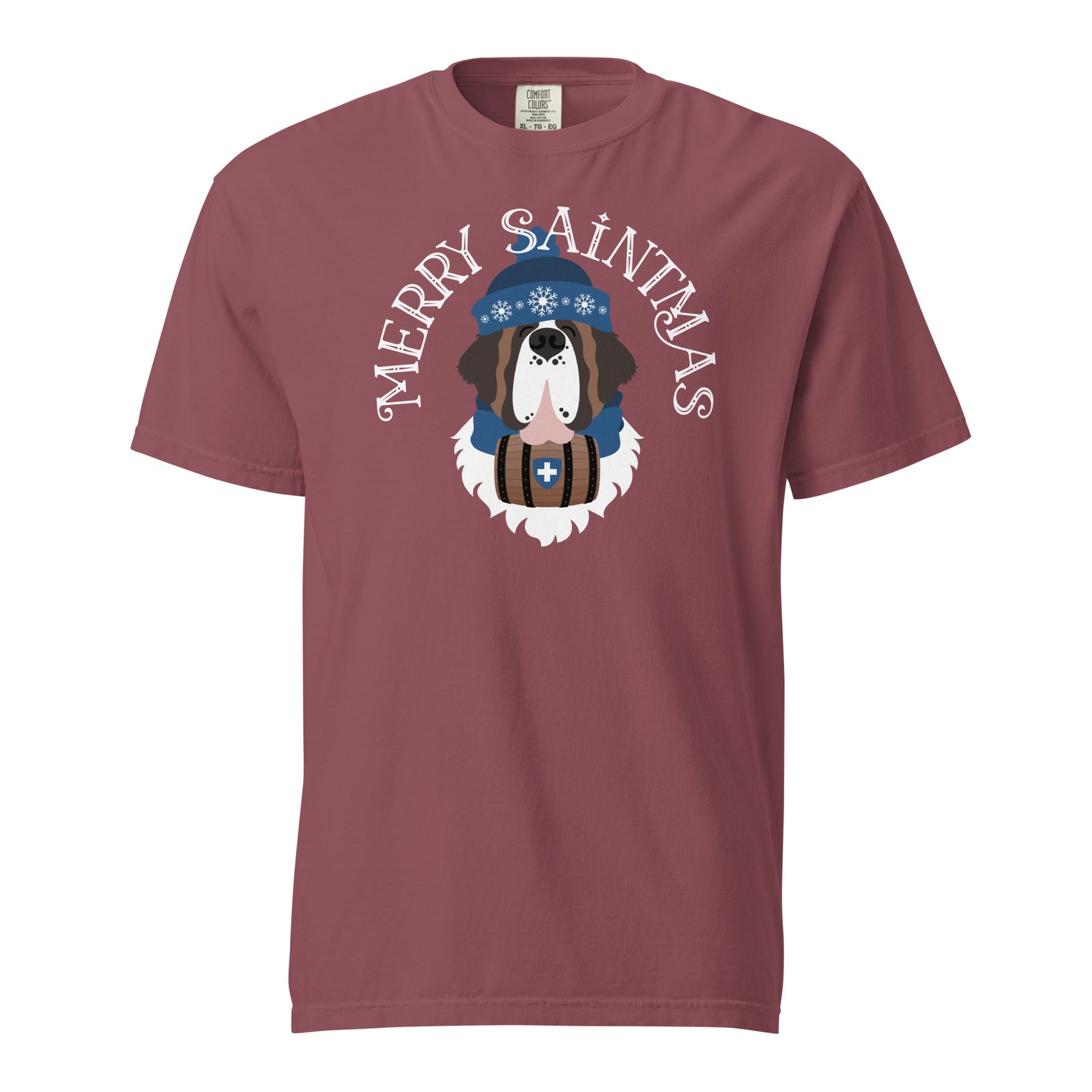 Merry Saintmas Blue Heavyweight Comfort Colors T-Shirt - Lucy + Norman