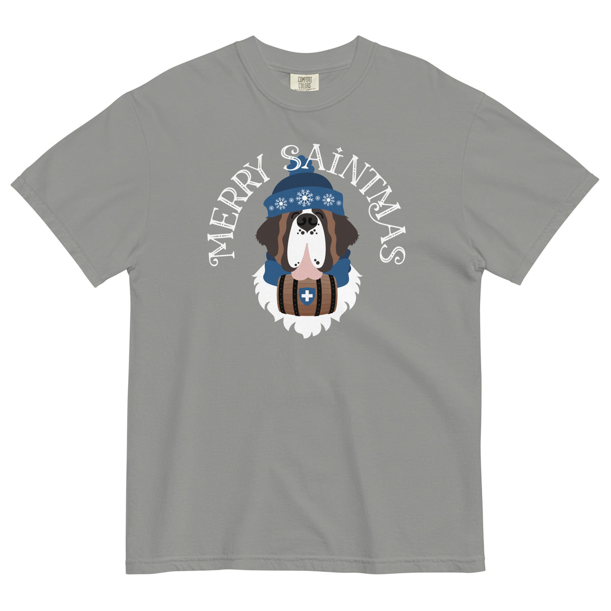 Merry Saintmas Blue Heavyweight Comfort Colors T-Shirt - Lucy + Norman