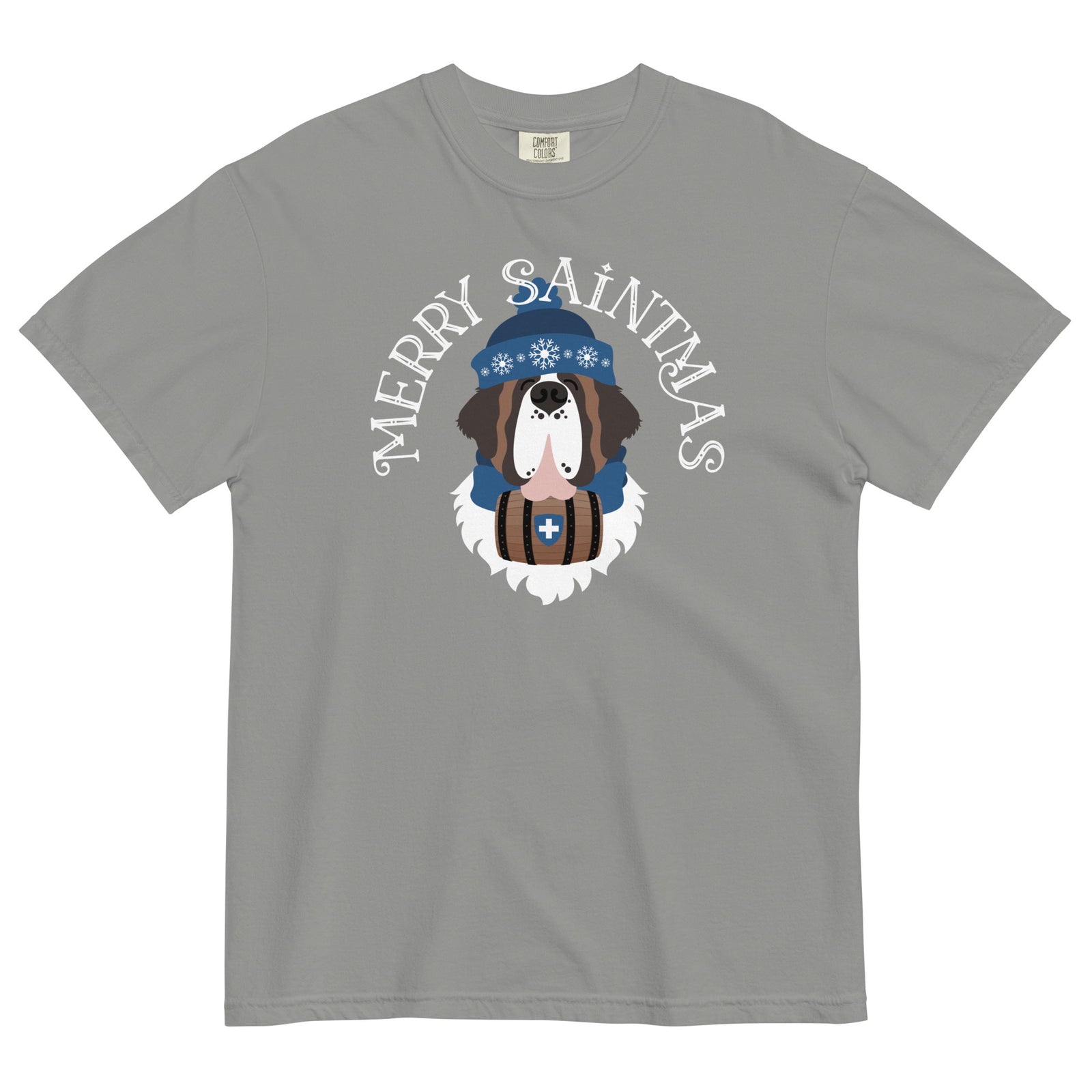 Merry Saintmas Blue Heavyweight Comfort Colors T-Shirt - Lucy + Norman