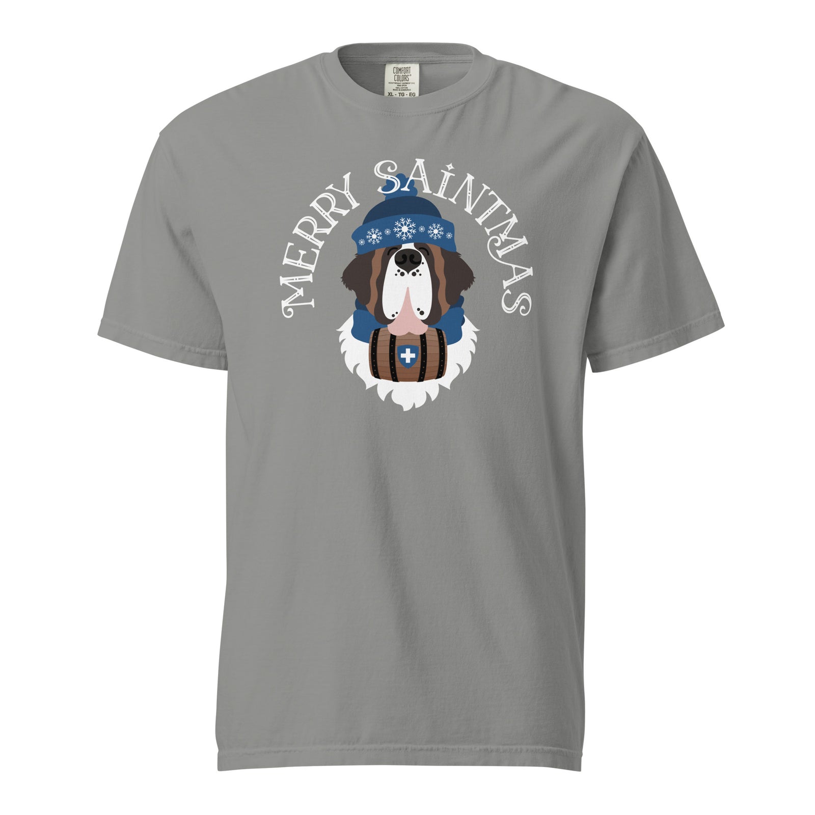 Merry Saintmas Blue Heavyweight Comfort Colors T-Shirt - Lucy + Norman