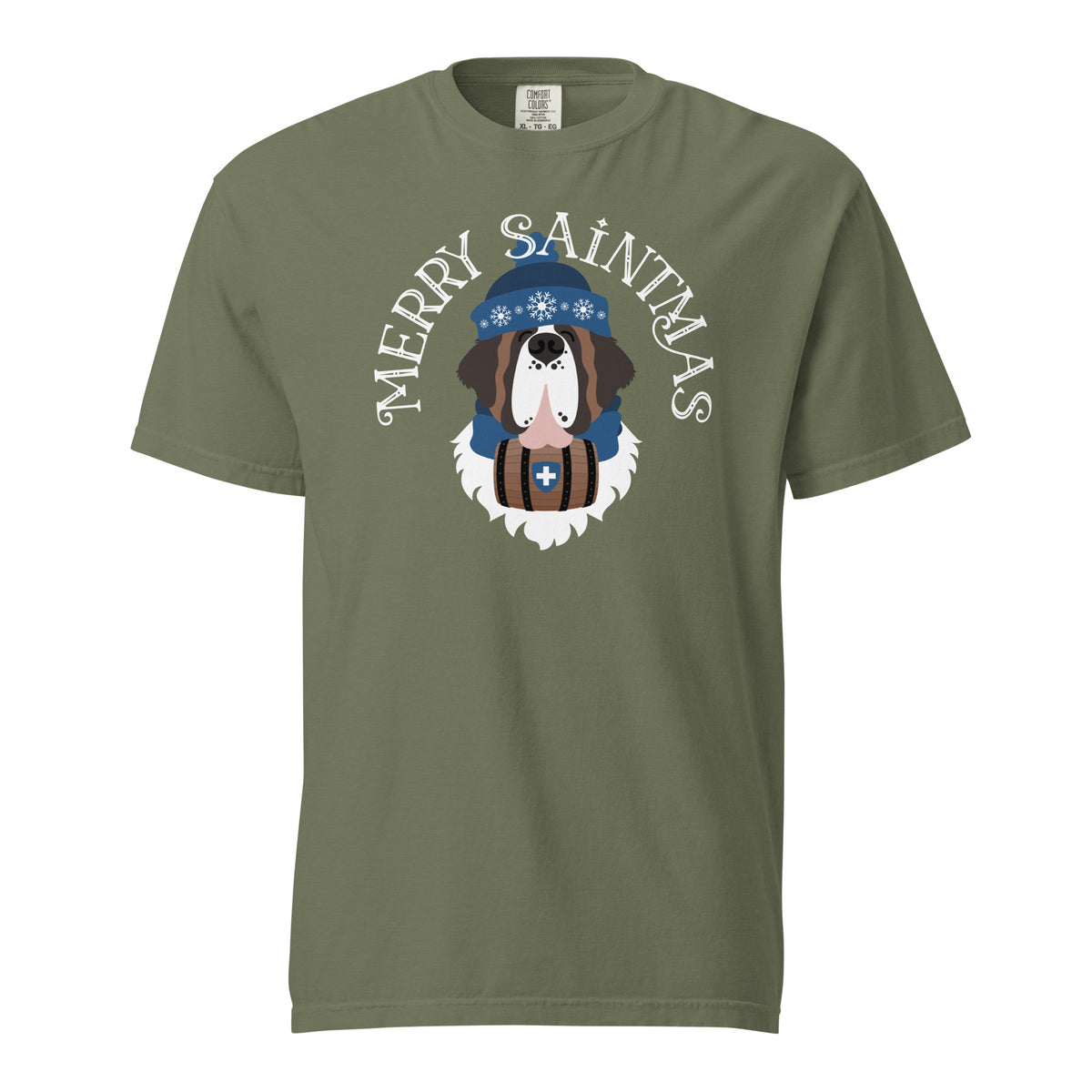 Merry Saintmas Blue Heavyweight Comfort Colors T-Shirt - Lucy + Norman