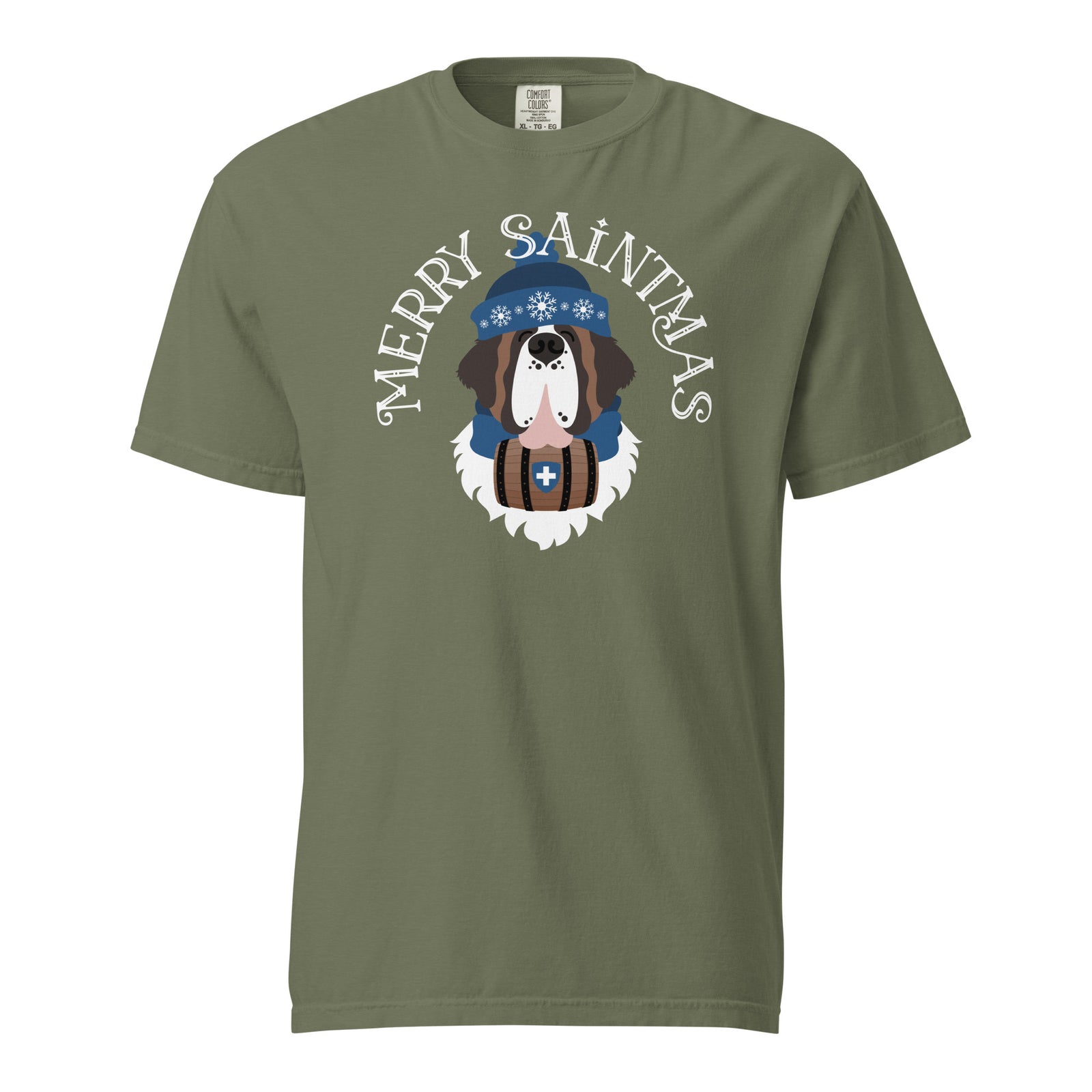 Merry Saintmas Blue Heavyweight Comfort Colors T-Shirt - Lucy + Norman