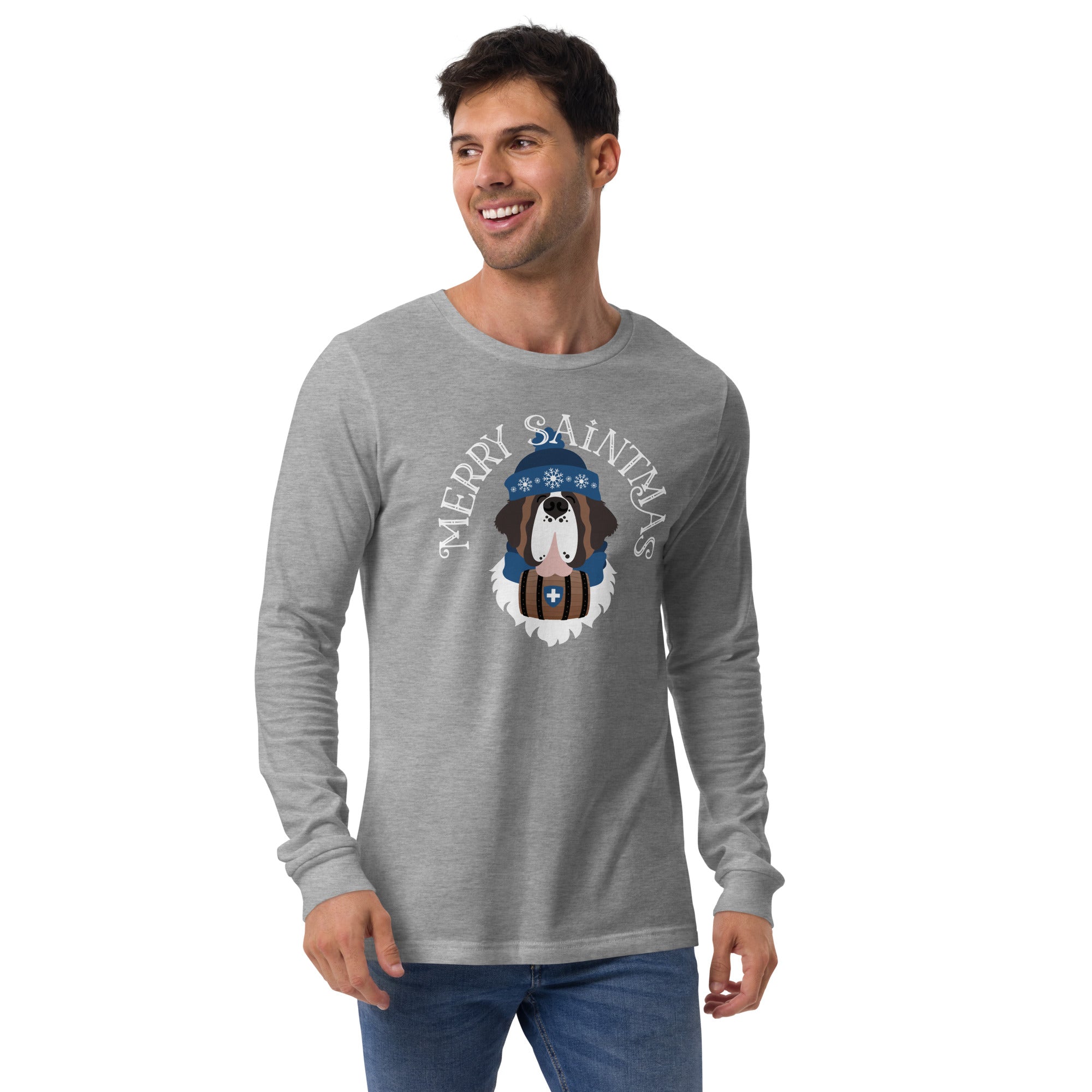 Merry Saintmas Blue Long Sleeve Tee - Lucy + Norman