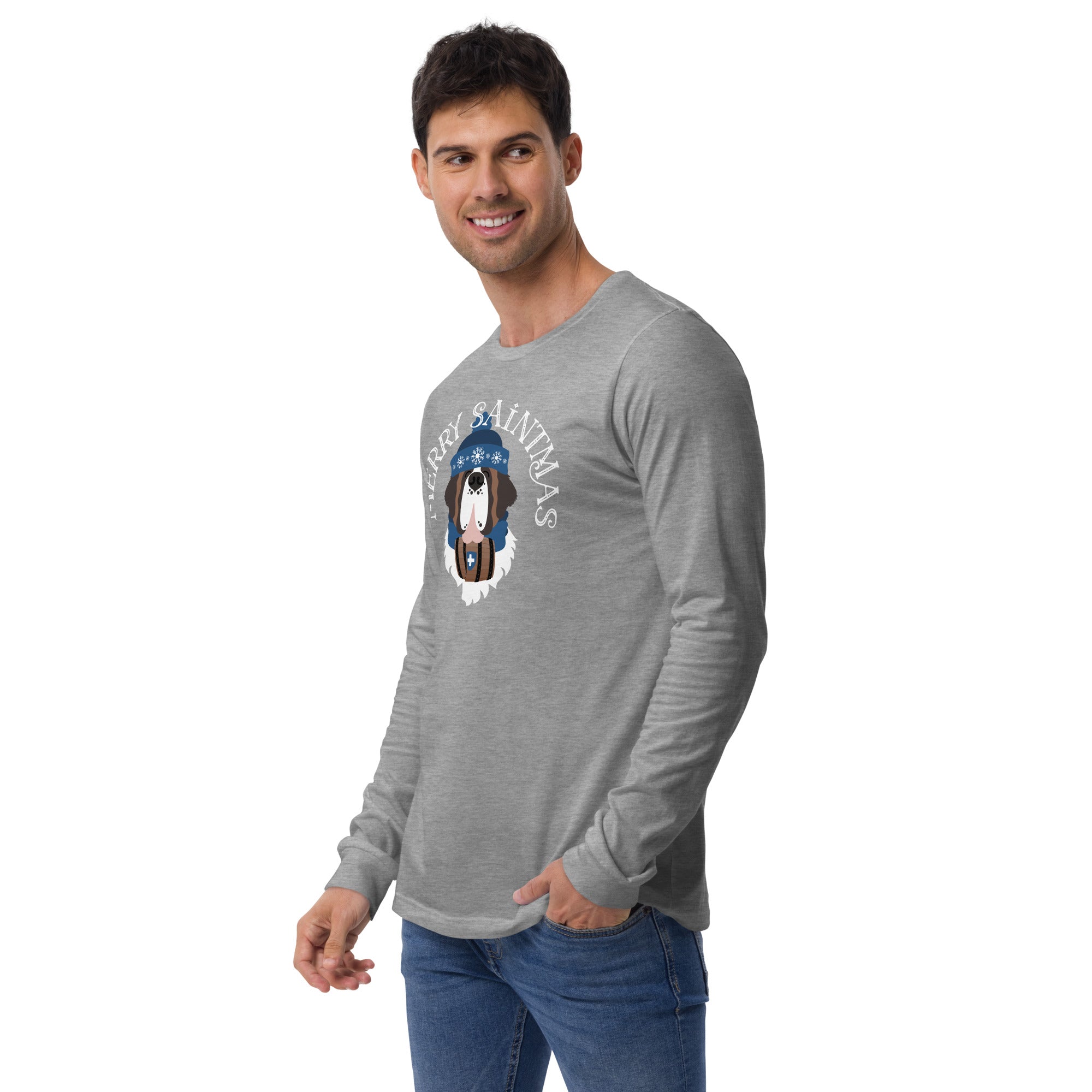 Merry Saintmas Blue Long Sleeve Tee - Lucy + Norman