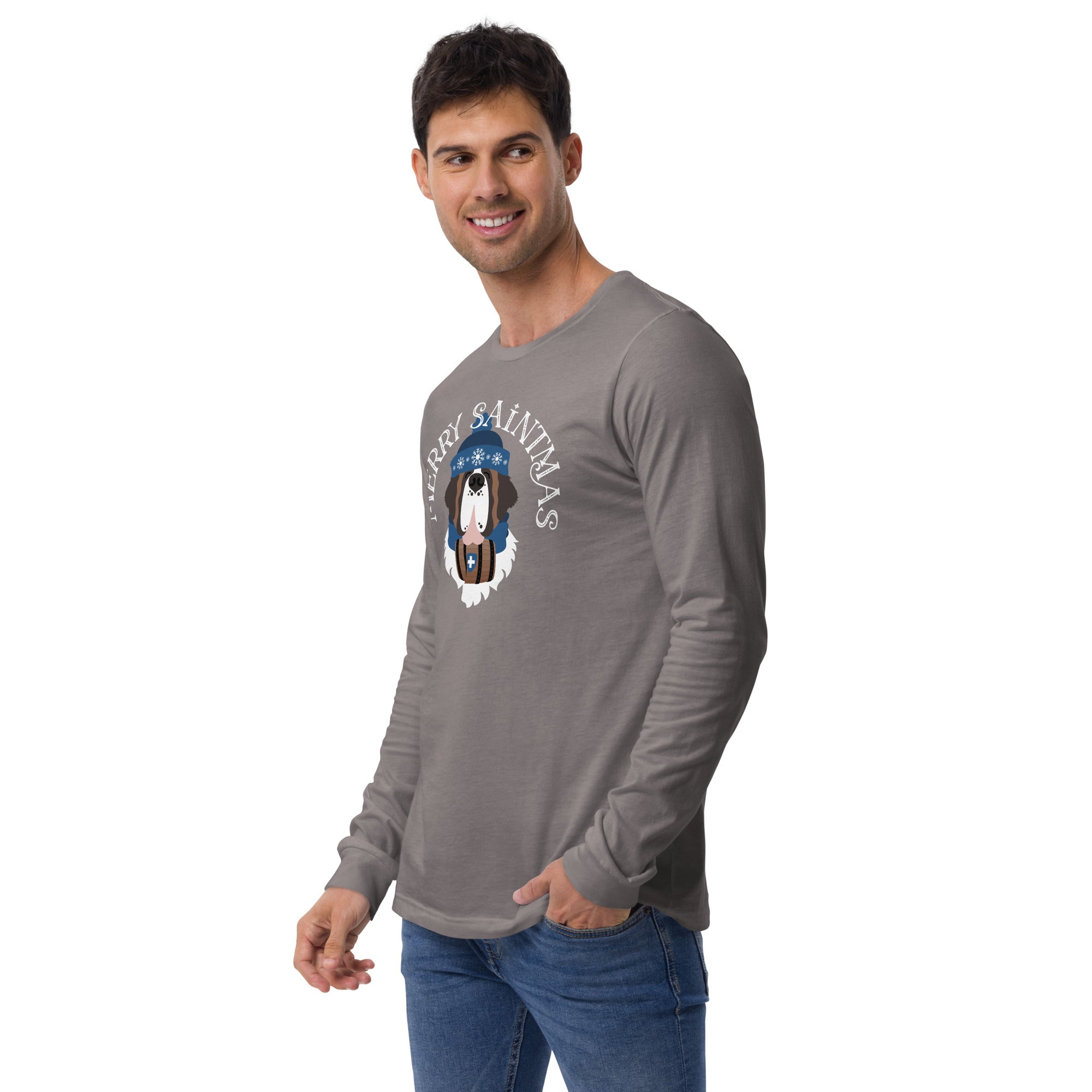 Merry Saintmas Blue Long Sleeve Tee - Lucy + Norman