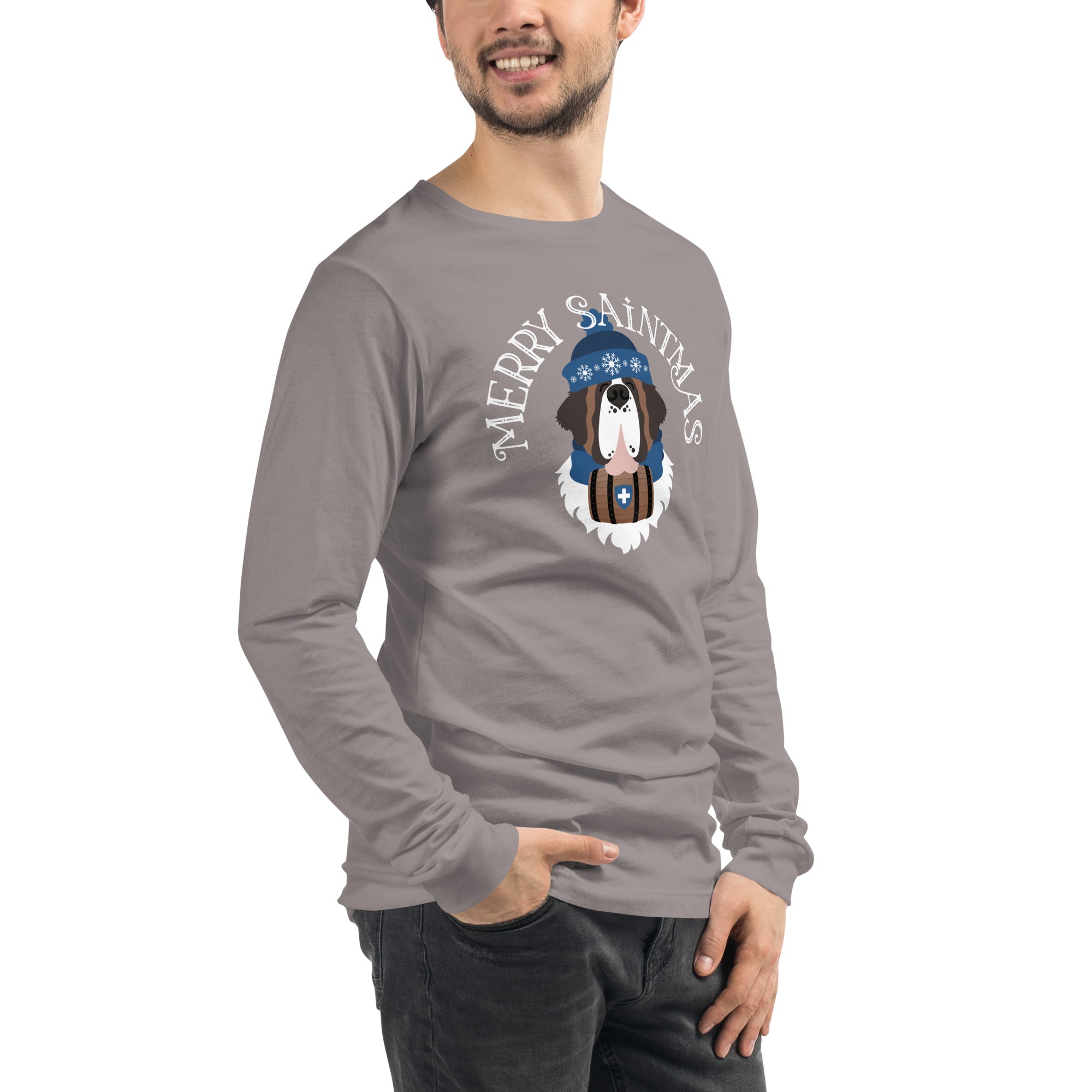 Merry Saintmas Blue Long Sleeve Tee - Lucy + Norman