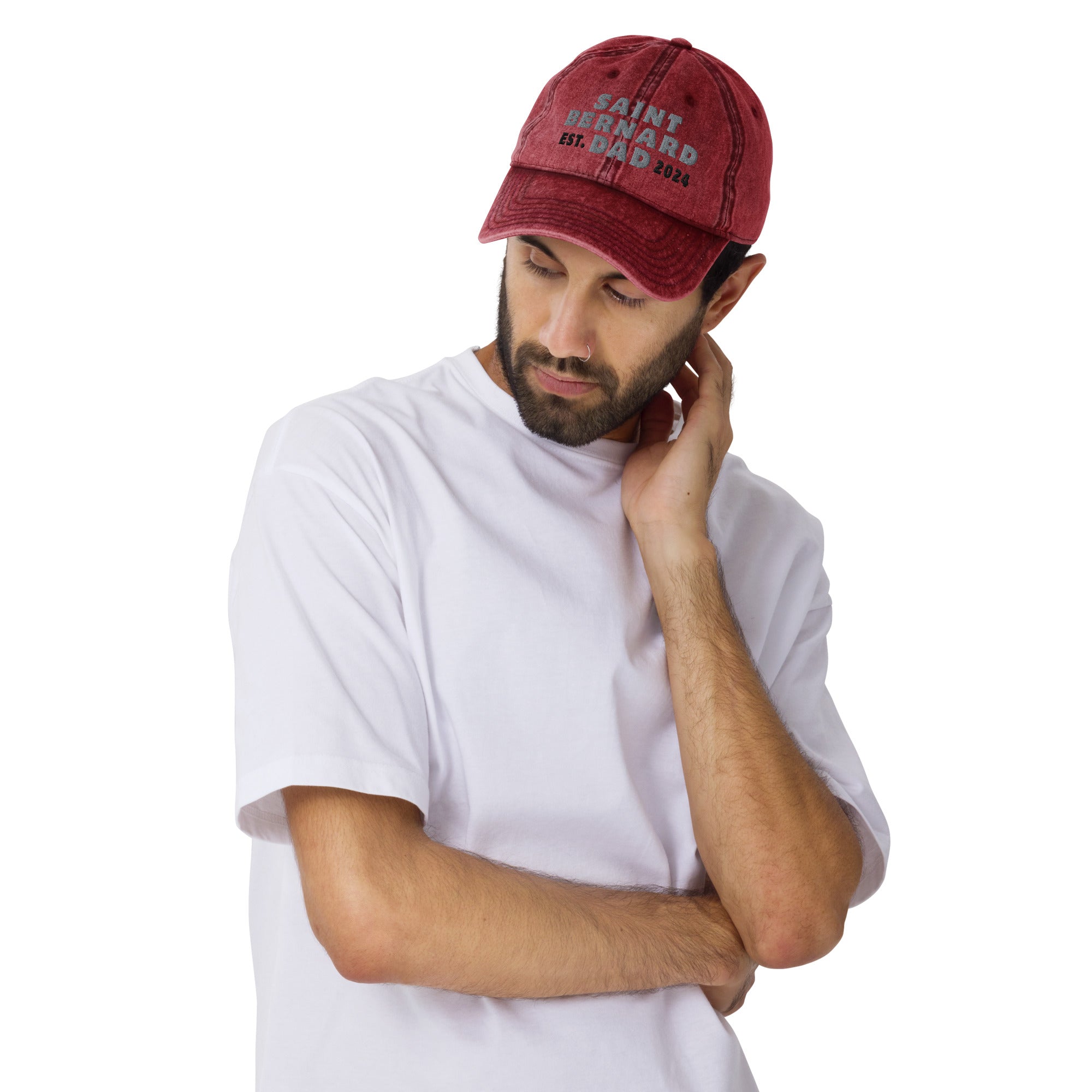 Saint Bernard Dad Est. Date Vintage Cotton Twill Cap - Lucy + Norman