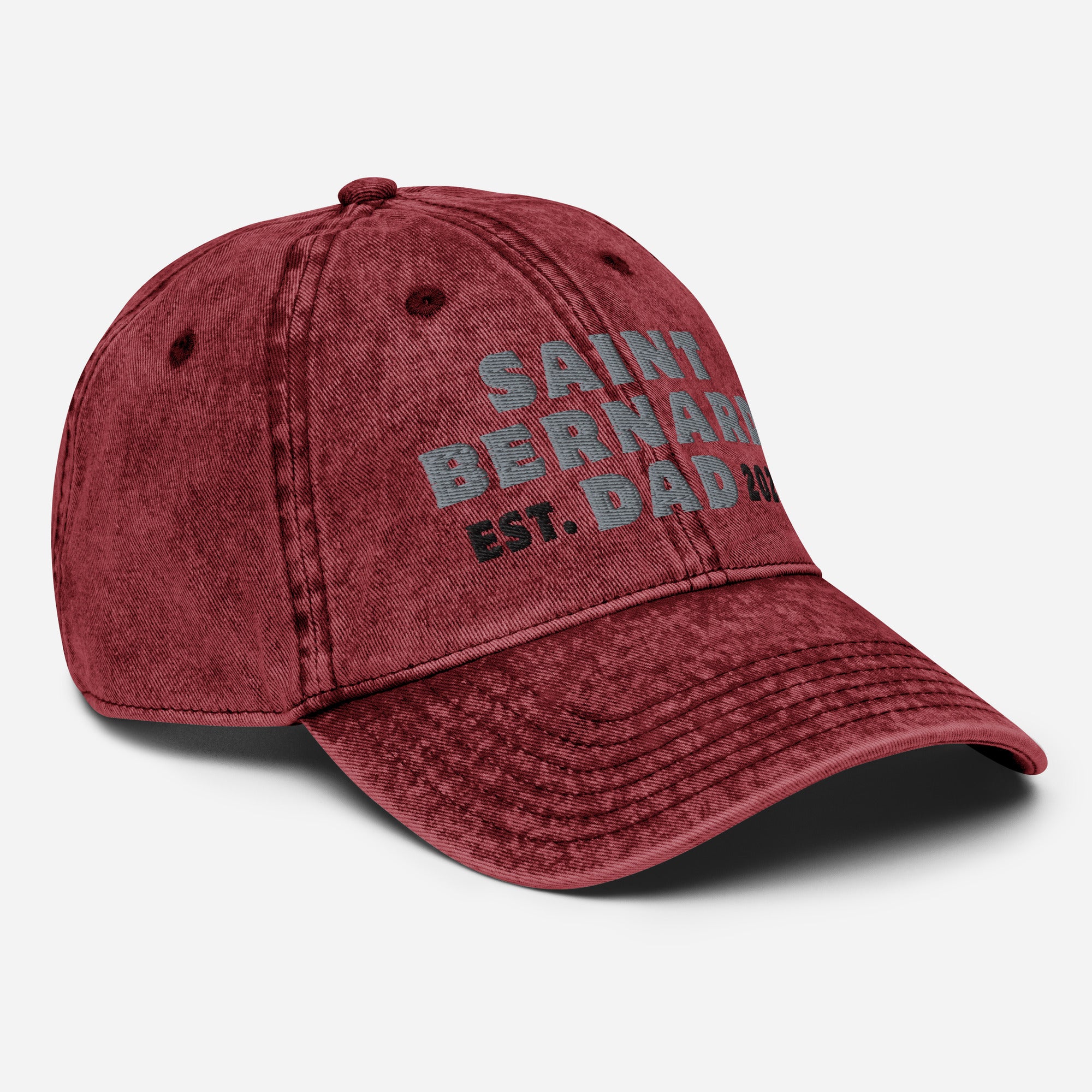 Saint Bernard Dad Est. Date Vintage Cotton Twill Cap - Lucy + Norman