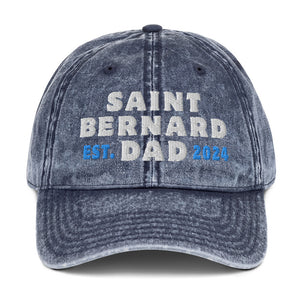 Saint Bernard Dad Est. Date Vintage Cotton Twill Cap - Lucy + Norman