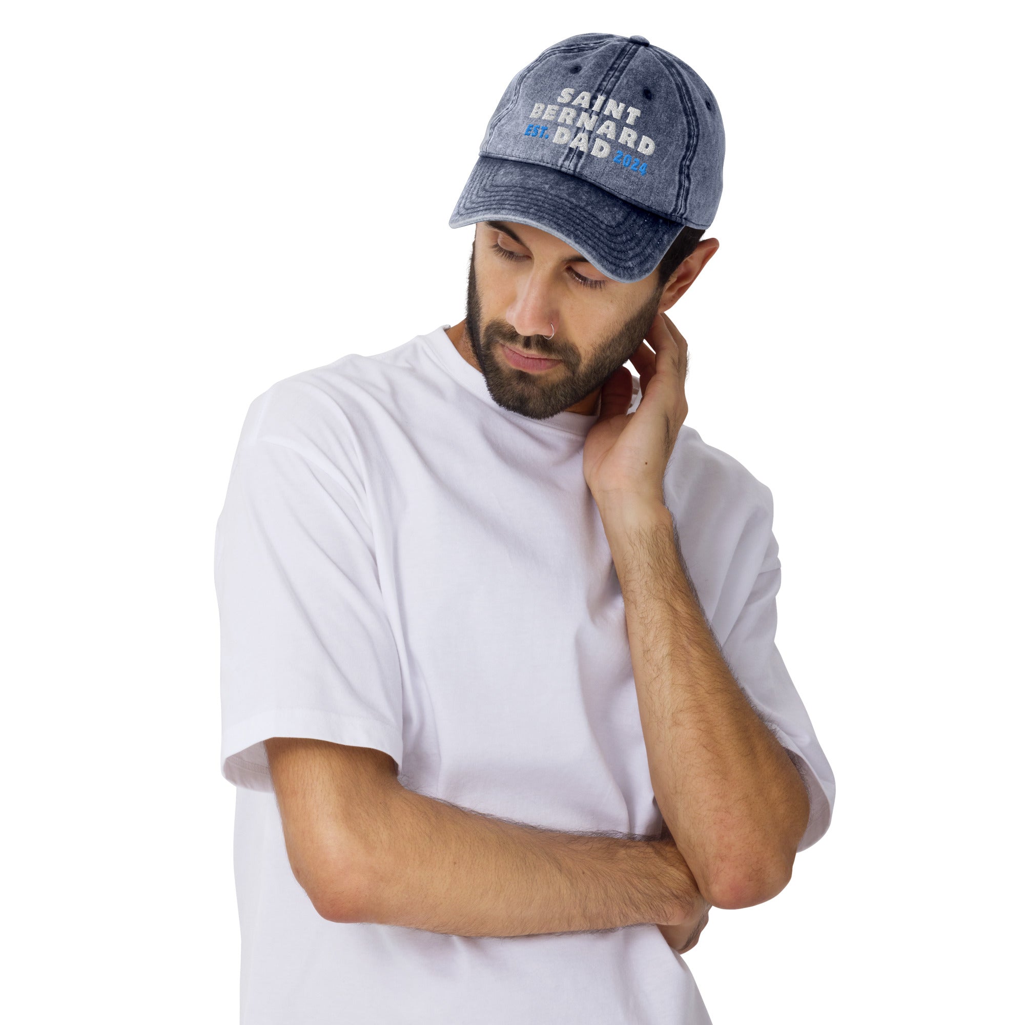 Saint Bernard Dad Est. Date Vintage Cotton Twill Cap - Lucy + Norman