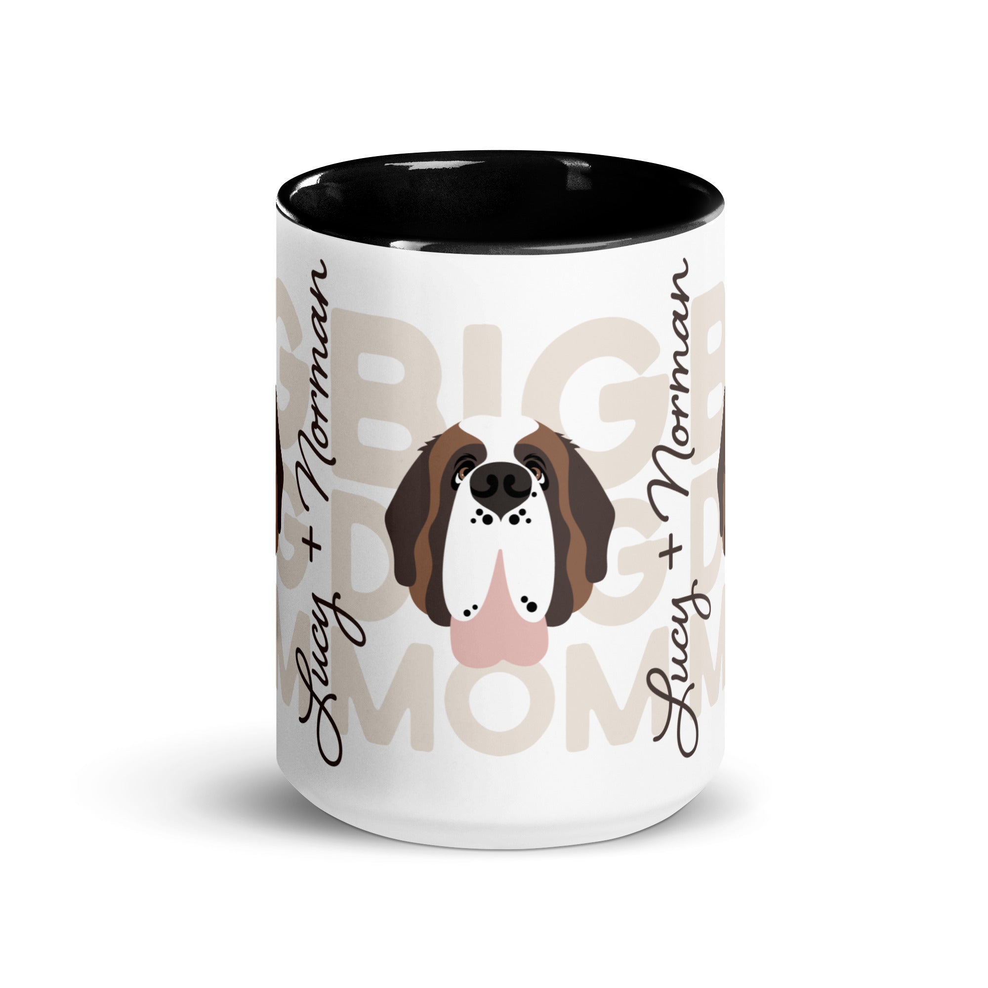 Personalized Big Dog Mom Mug + Color Inside - Lucy + Norman