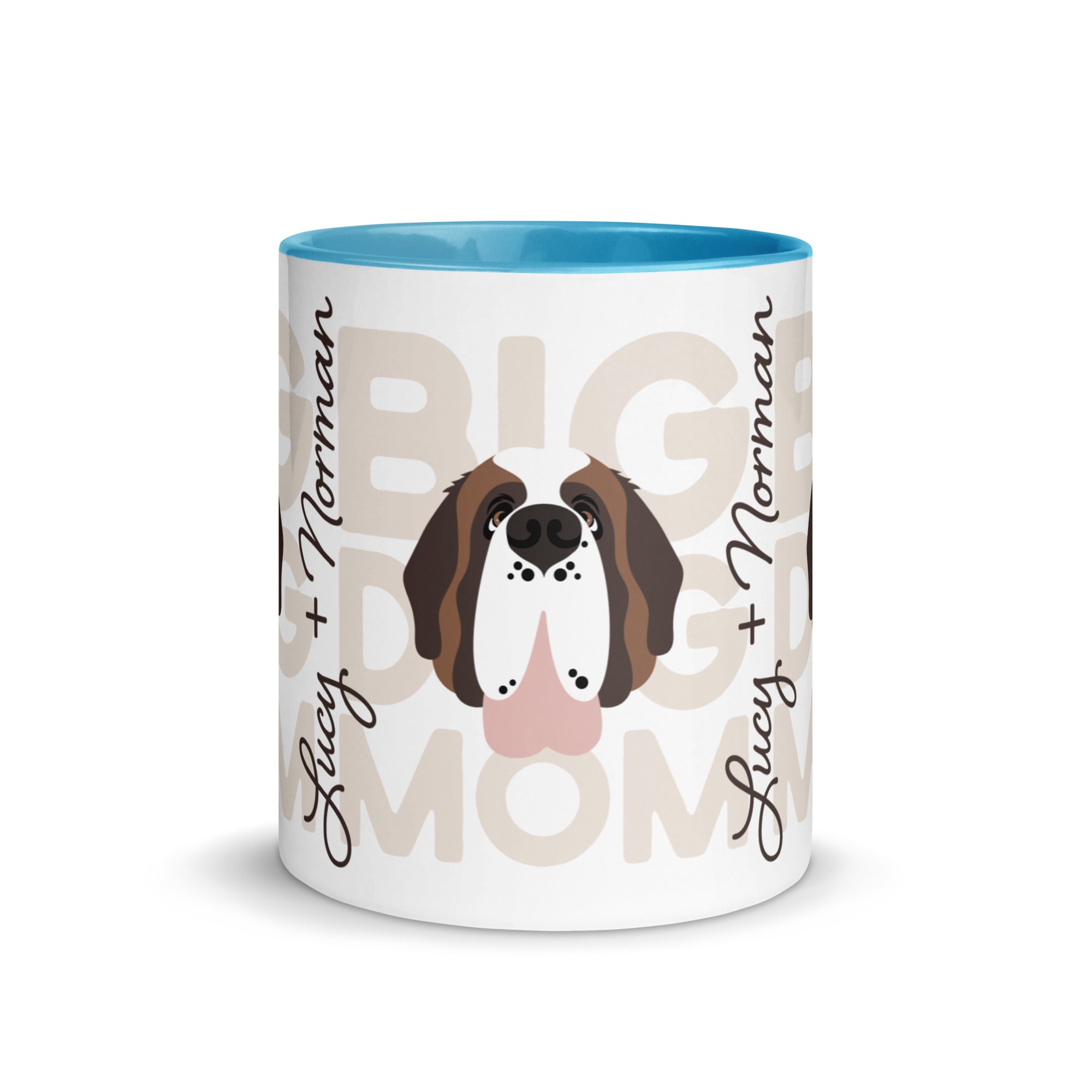 Personalized Big Dog Mom Mug + Color Inside - Lucy + Norman