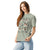 Comfort Colors bay green t-shirt featuring a woodland-themed Saint Bernard dog woodland and mountains pattern with six adorable Saint Bernards in various poses, perfect Saint Bernard gift for dog lovers.