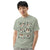 Comfort Colors bay green t-shirt featuring a woodland-themed Saint Bernard dog woodland and mountains pattern with six adorable Saint Bernards in various poses, perfect Saint Bernard gift for dog lovers.
