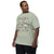 Comfort Colors bay green t-shirt featuring a woodland-themed Saint Bernard dog woodland and mountains pattern with six adorable Saint Bernards in various poses, perfect Saint Bernard gift for dog lovers.