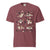 Comfort Colors Brick t-shirt featuring a woodland-themed Saint Bernard dog woodland and mountains pattern with six adorable Saint Bernards in various poses, perfect Saint Bernard gift for dog lovers.