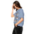 Comfort Colors Denim t-shirt featuring a woodland-themed Saint Bernard dog woodland and mountains pattern with six adorable Saint Bernards in various poses, perfect Saint Bernard gift for dog lovers.